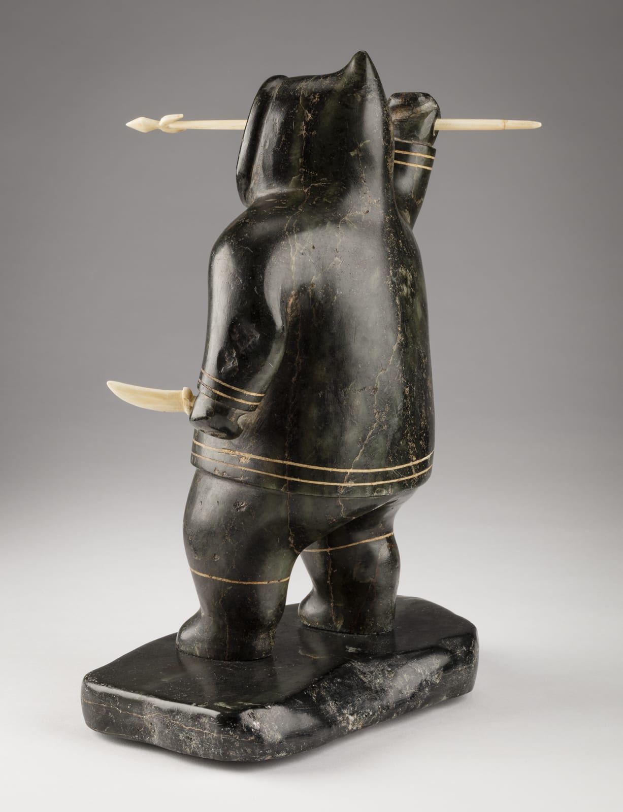 AKEEAKTASHUK (1898-1954), INUKJUAK (PORT HARRISON), Hunter with Harpoon and Knife, c. 1950-1