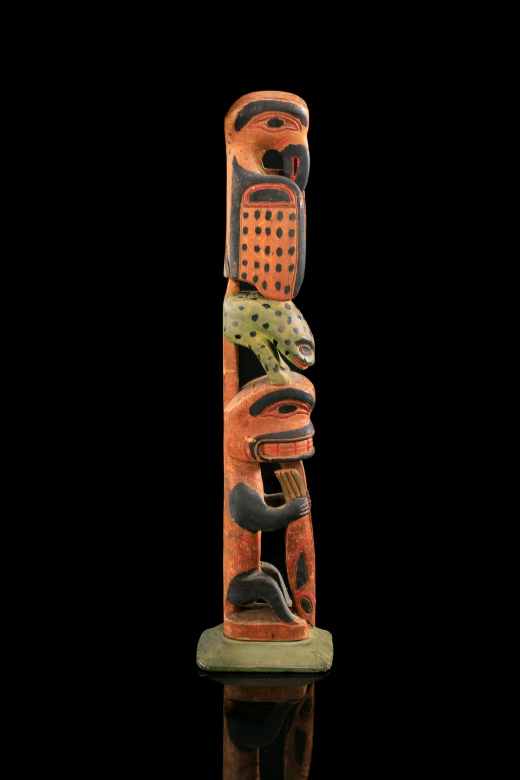 UNIDENTIFIED TLINGIT ARTIST, AFTER JAMES RUDOLPH (1858-1933), Model Totem Pole, c. 1920-30