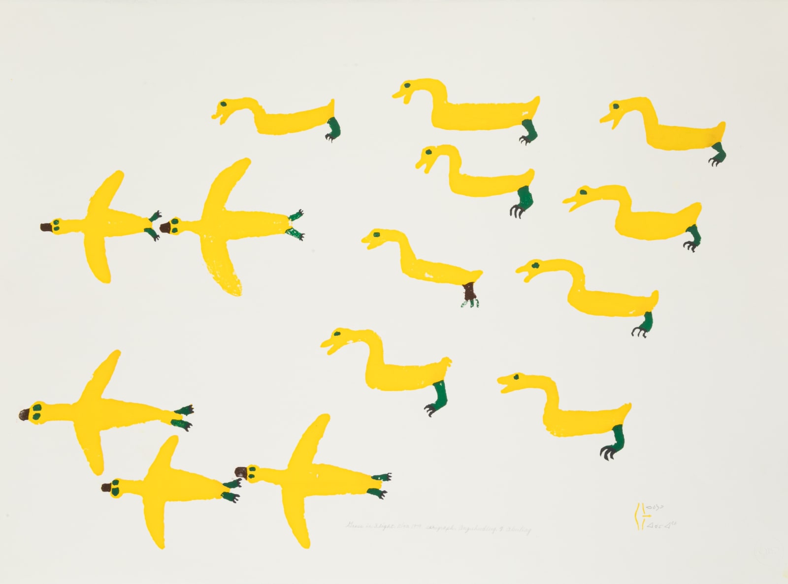 LUKE ANGUHADLUQ (1895-1982) QAMANI’TUAQ (BAKER LAKE), Geese in Flight, 1979 #3
