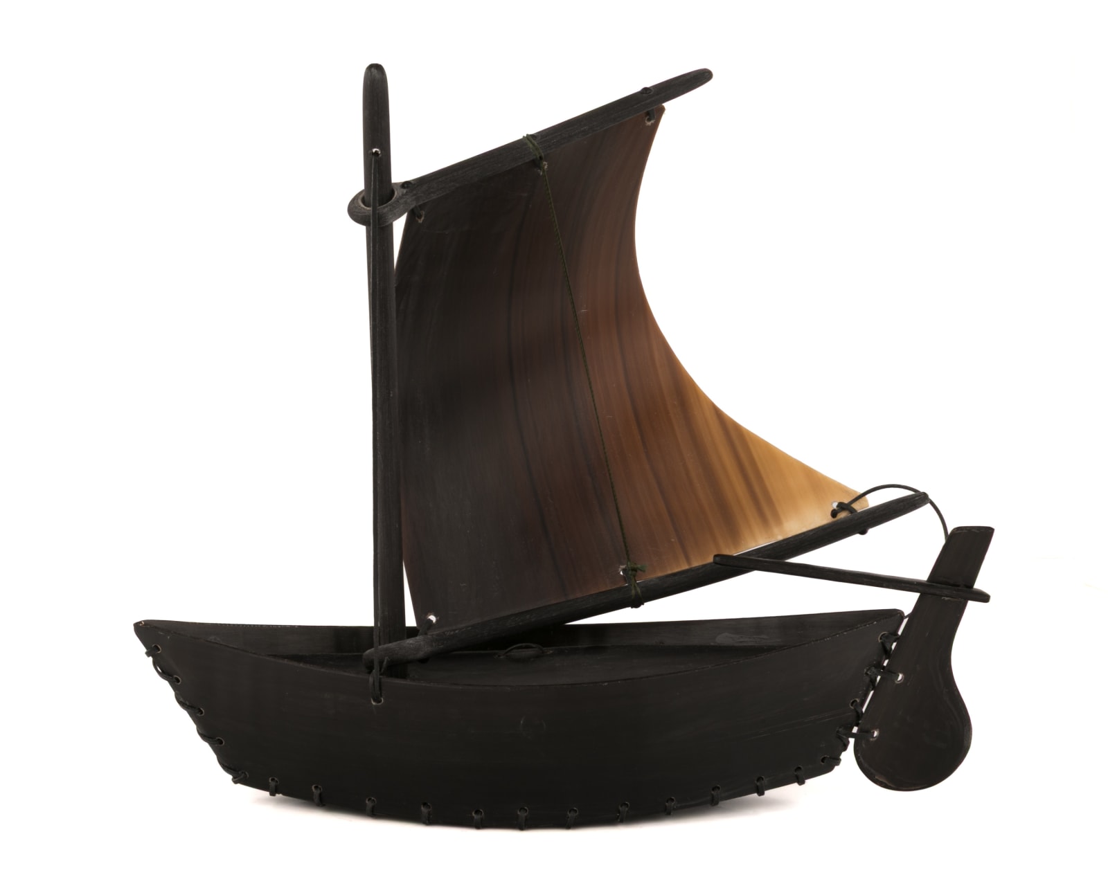 ALLEN KULUKHON (1931-1997), SIBERIAN YUPIK, GAMBELL, ST. LAWRENCE ISLAND, Model Whaling Boat, c. 1960s