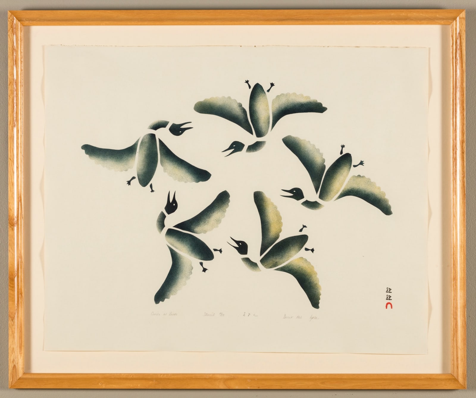 IYOLA KINGWATSIAK (1933-2000) KINNGAIT (CAPE DORSET), Circle of Birds, 1966 #65