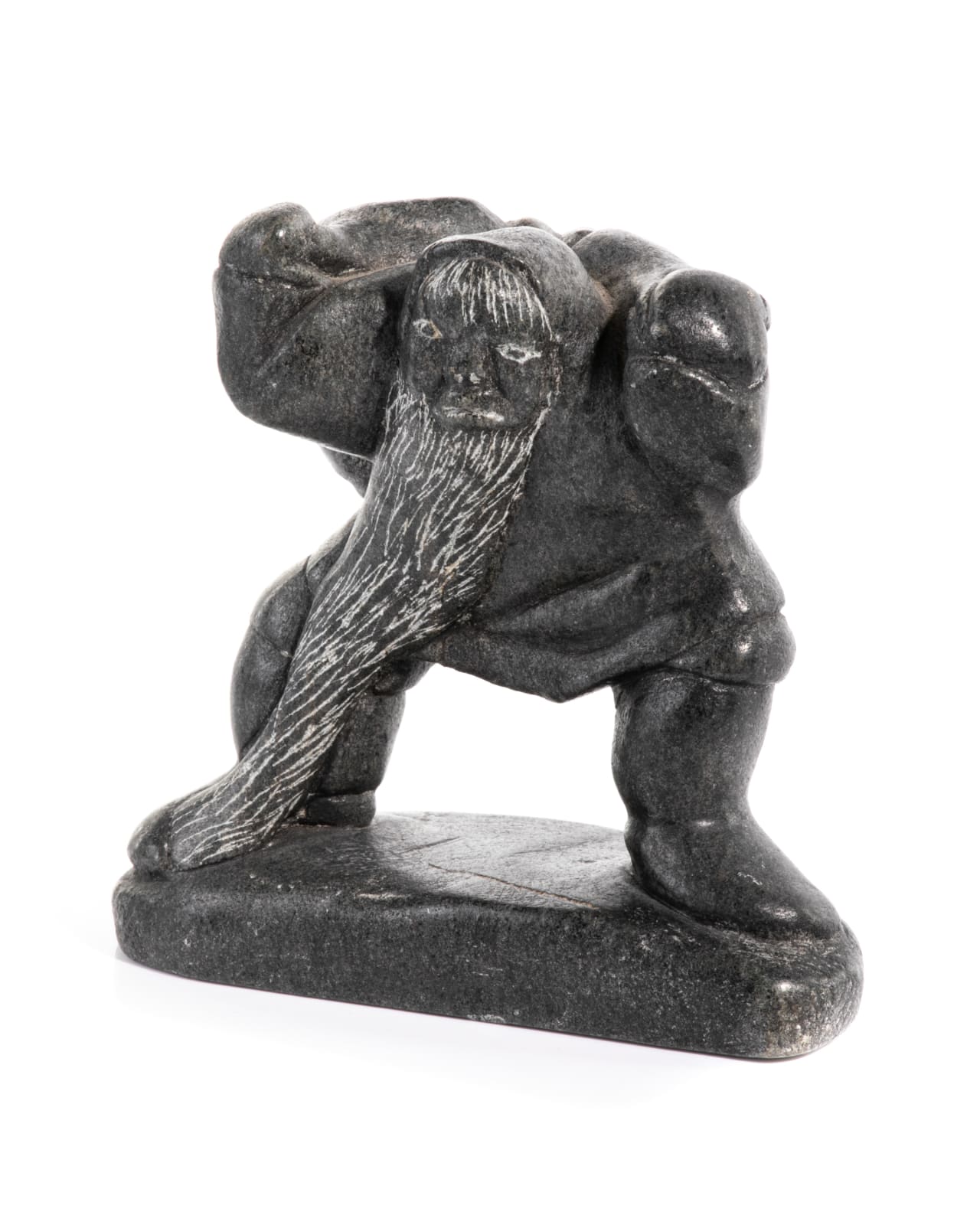 SAKARIASI TUTUTTUK TARRIASUK (1929-) IVUJIVIK, Old Man with Long Beard Shouldering a Seal