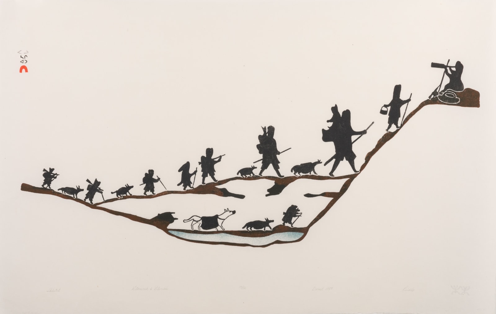 PUDLO PUDLAT (1916-1992) KINNGAIT (CAPE DORSET), Ikkutut (Embarking on a Long Journey), 1987 #33