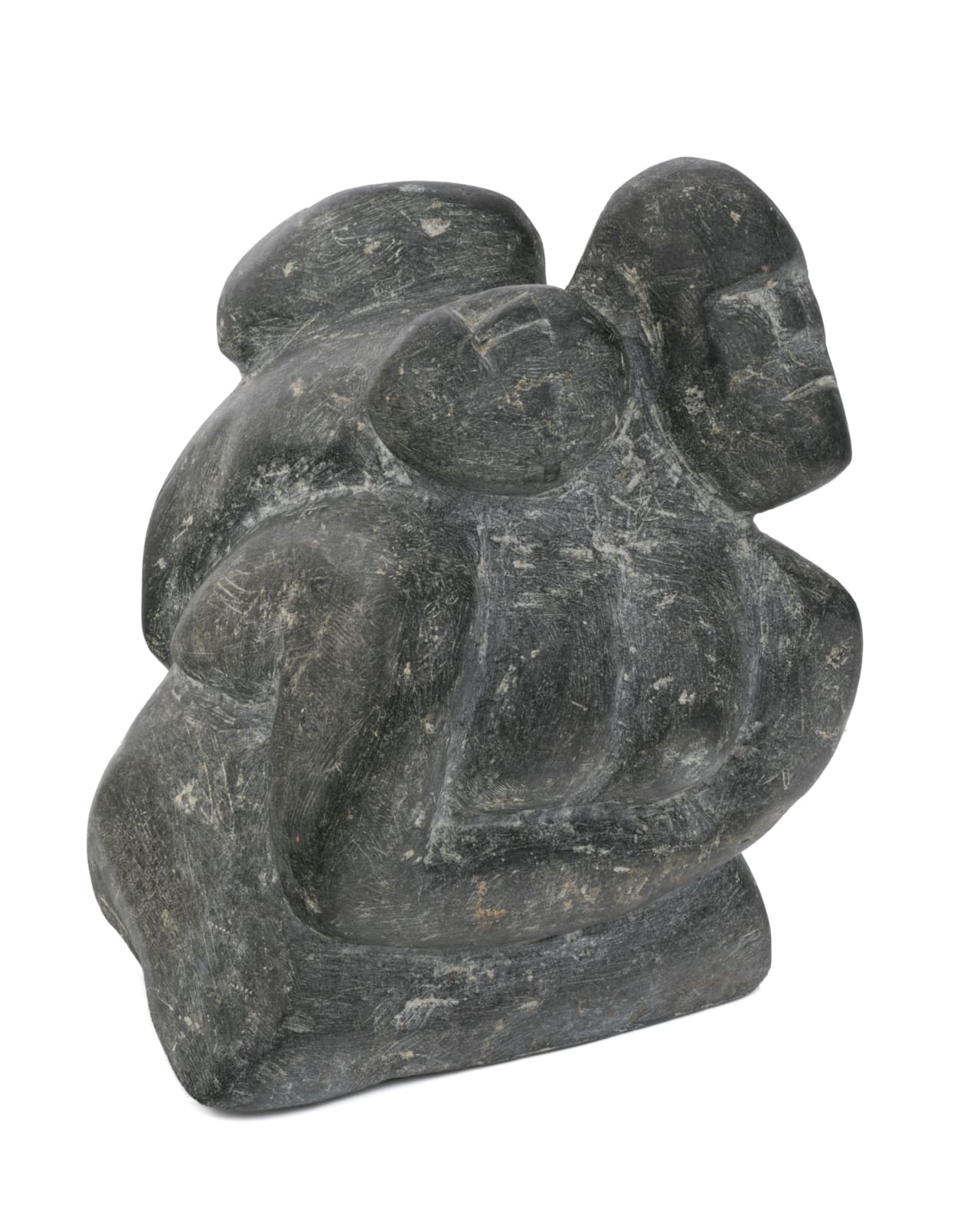 Attributed to MARY KAHOOTSUAK MIKI (1920-1993) ARIVAT (ESKIMO POINT), Mother with her Two Children, early-mid 1980s