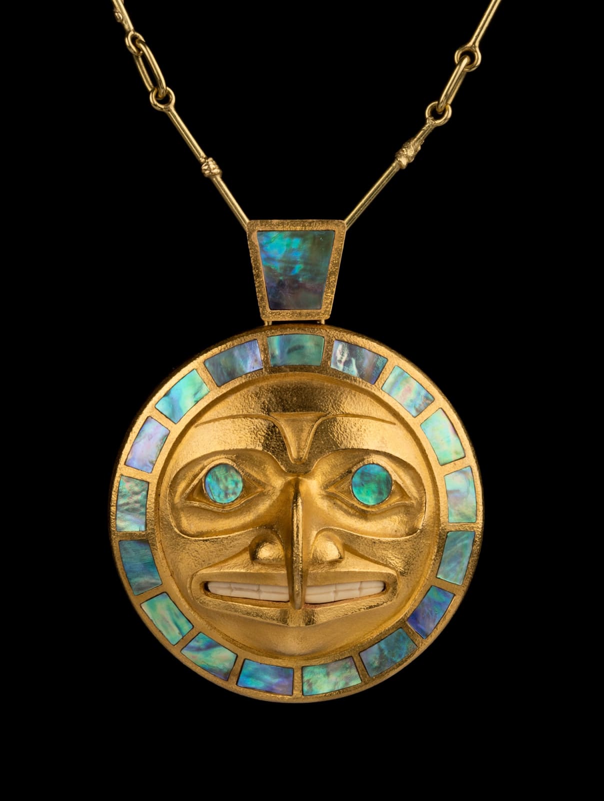 ROBERT DAVIDSON (GUUD SANS GLANS), O.C., O.B.C., (1946-) HAIDA, MASSET / WHITE ROCK, Hawk Moon Pendant, 2000