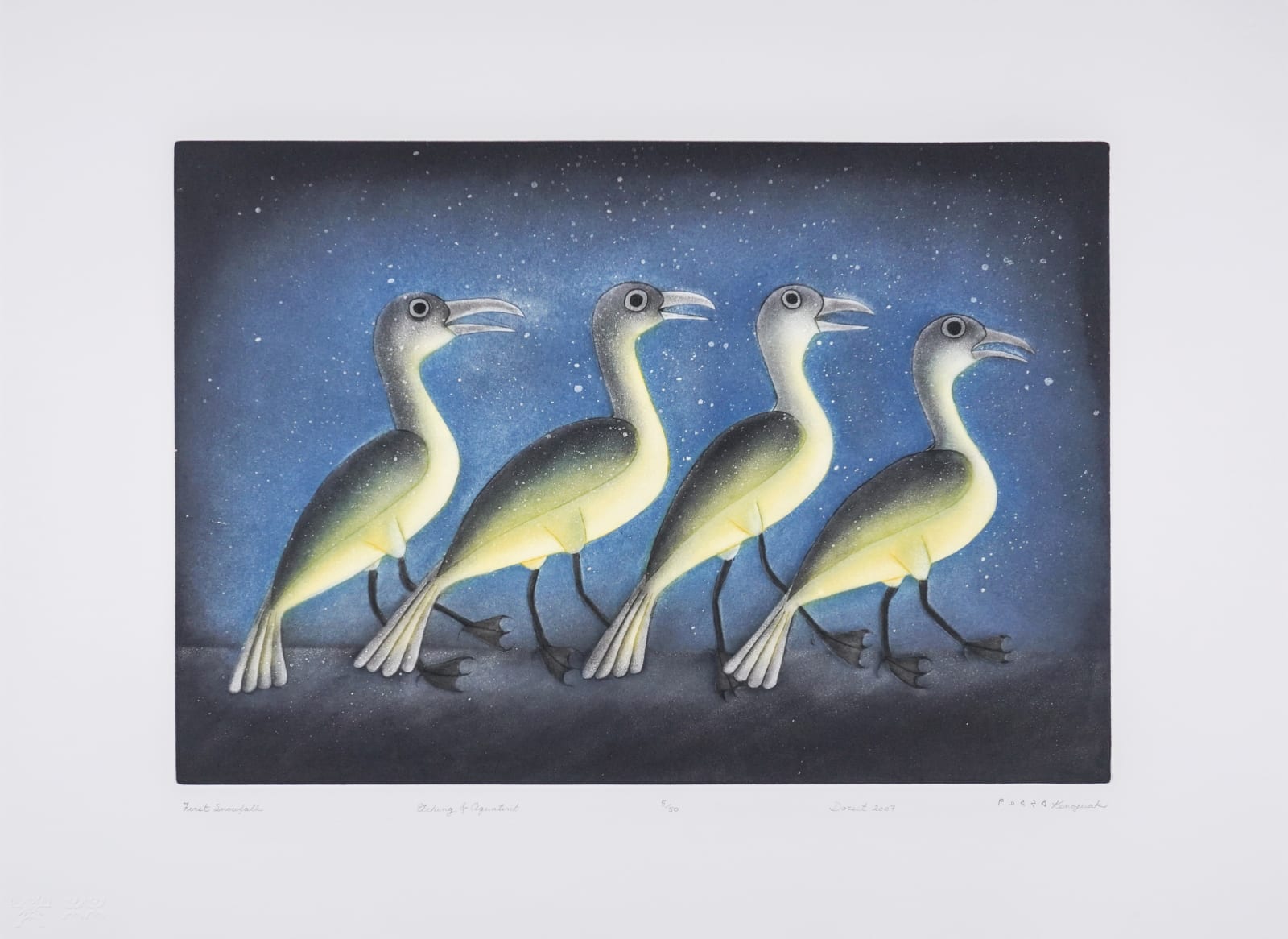 KENOJUAK ASHEVAK, C.C., R.C.A. (1927-2013) KINNGAIT (CAPE DORSET), First Snowfall, 2007 #13