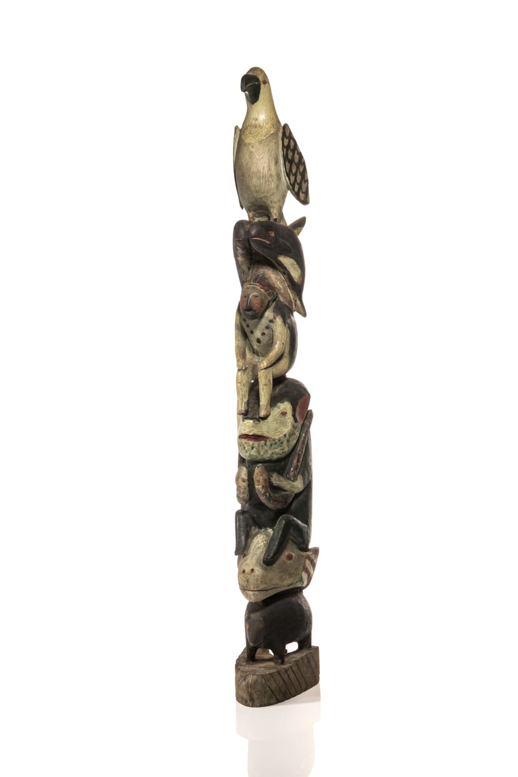 UNIDENTIFIED SALISH or NUU-CHAH-NULTH ARTIST, Model Hollow Back Totem Pole, c. 1890-1910
