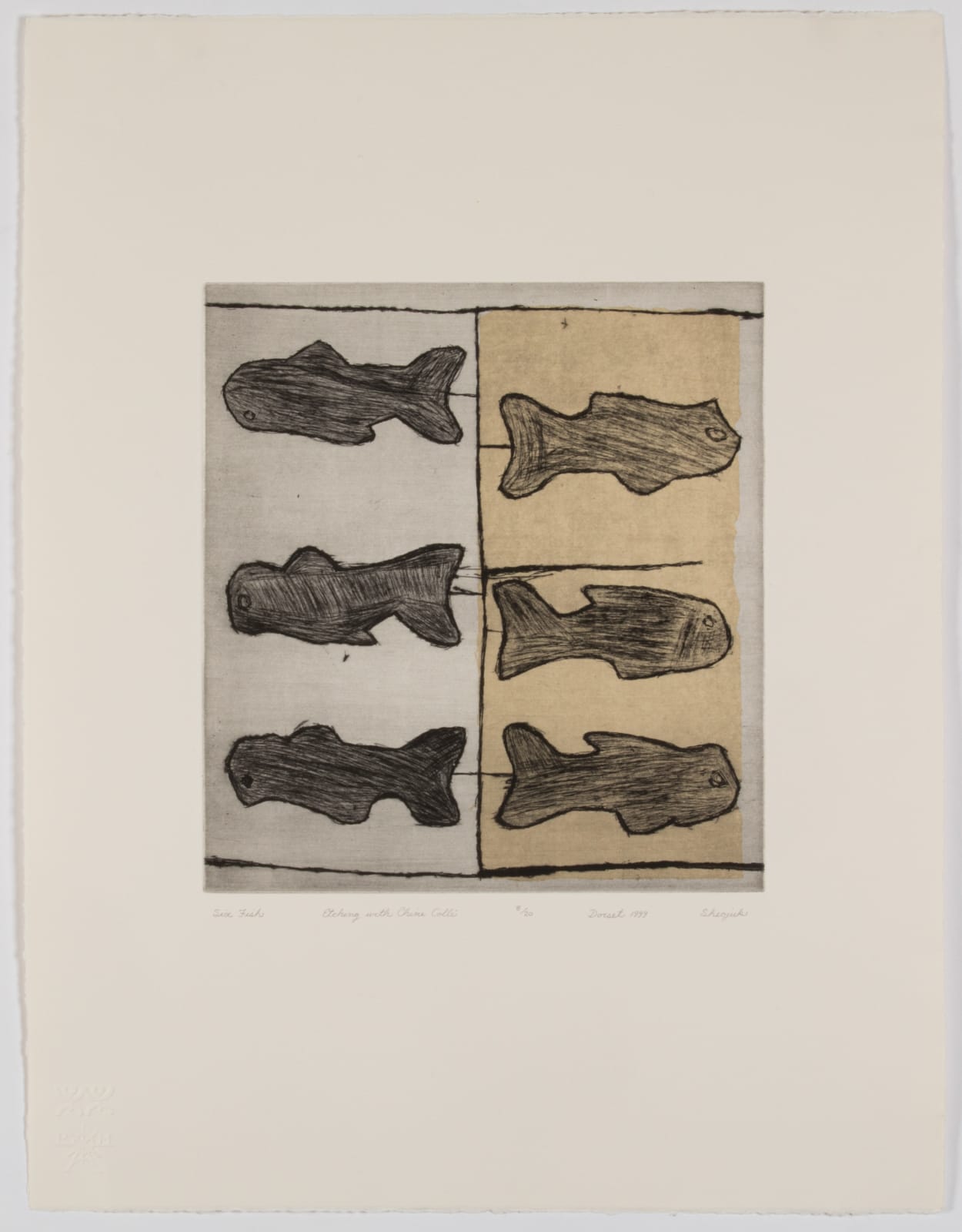 SHEOJUK ETIDLOOIE (1932-1999) KINNGAIT (CAPE DORSET), Chine Colle Suite [The Complete Suite of Four], 1999 (Special Release)