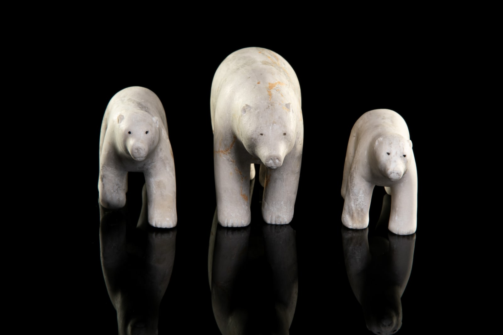 UNIDENTIFIED ARTIST, KANGIQTUGAAPIK (CLYDE RIVER), Polar Bear Mother with Cubs in Tow, mid 1960s