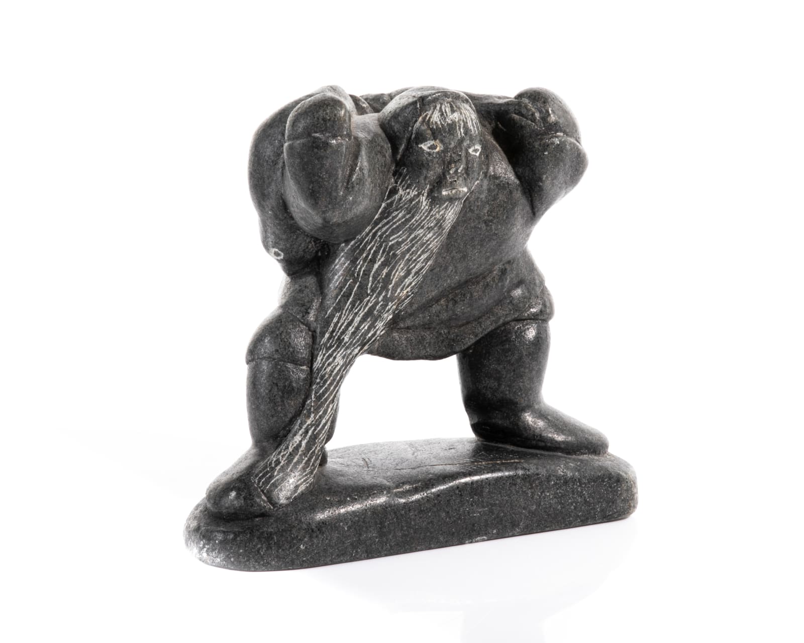 SAKARIASI TUTUTTUK TARRIASUK (1929-) IVUJIVIK, Old Man with Long Beard Shouldering a Seal