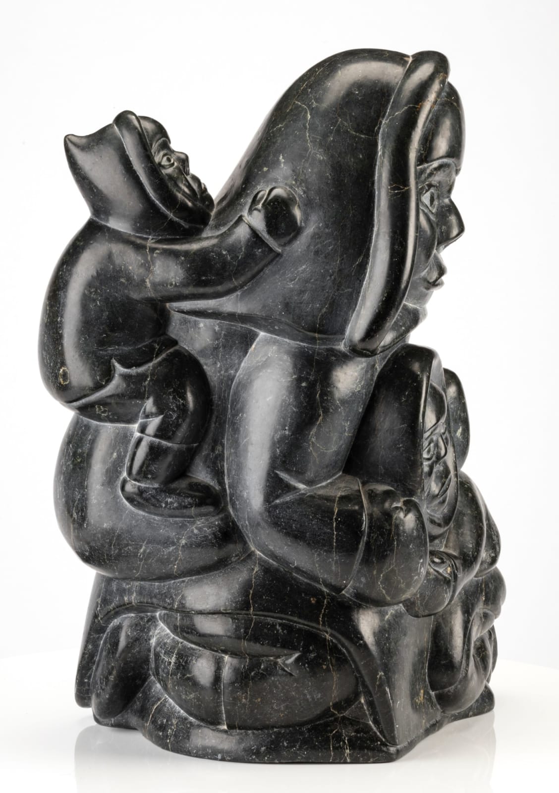 ABRAHAM TALIRUNILI P.O.V. (1927-1994) INUKJUAK (PORT HARRISON), Kneeling Mother with Two Children, 1980
