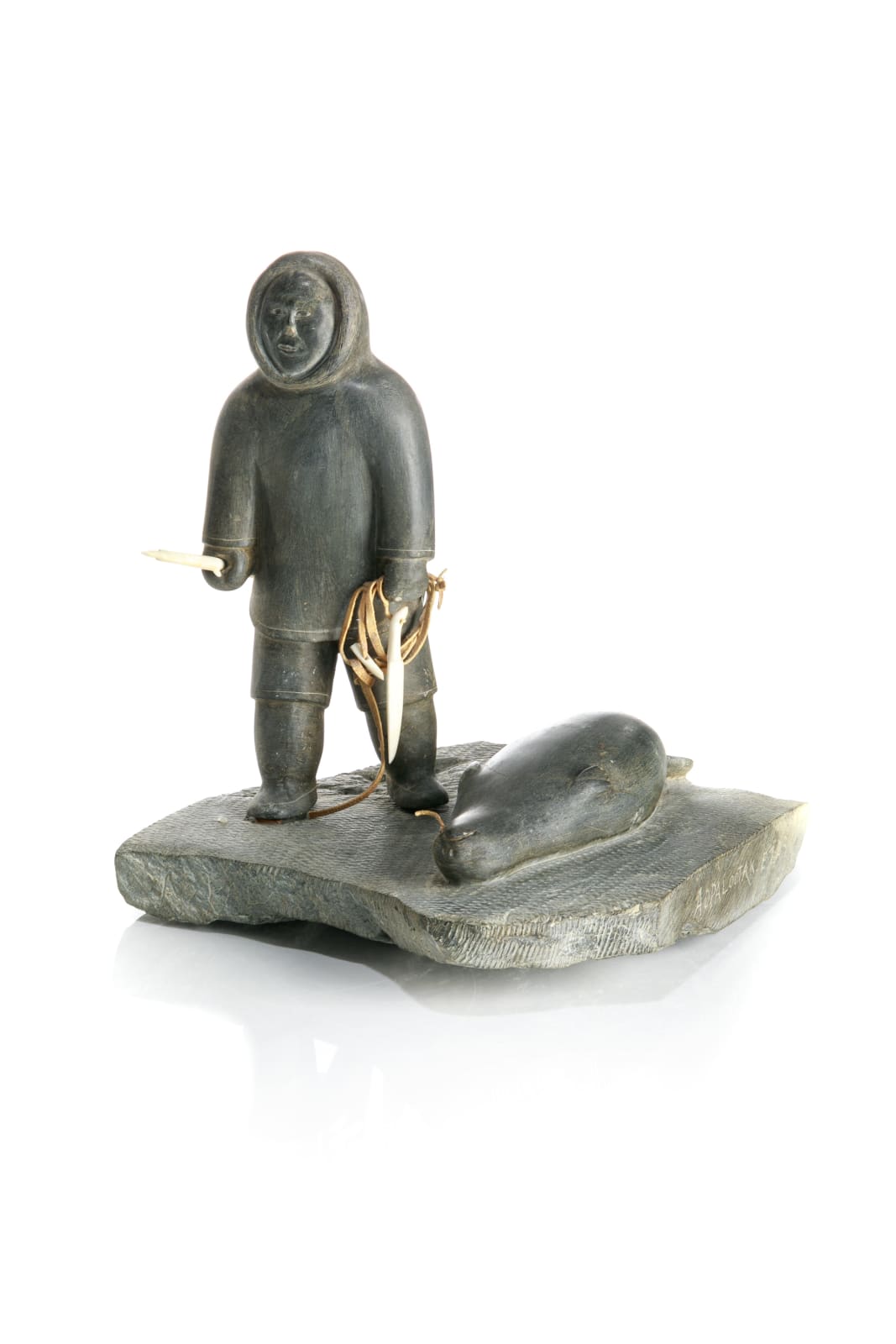 SIMONEE AUPALUKTAQ (1906-D) IQALUIT (FROBISHER BAY, Hunter with Captured Seal, early/mid 1960s