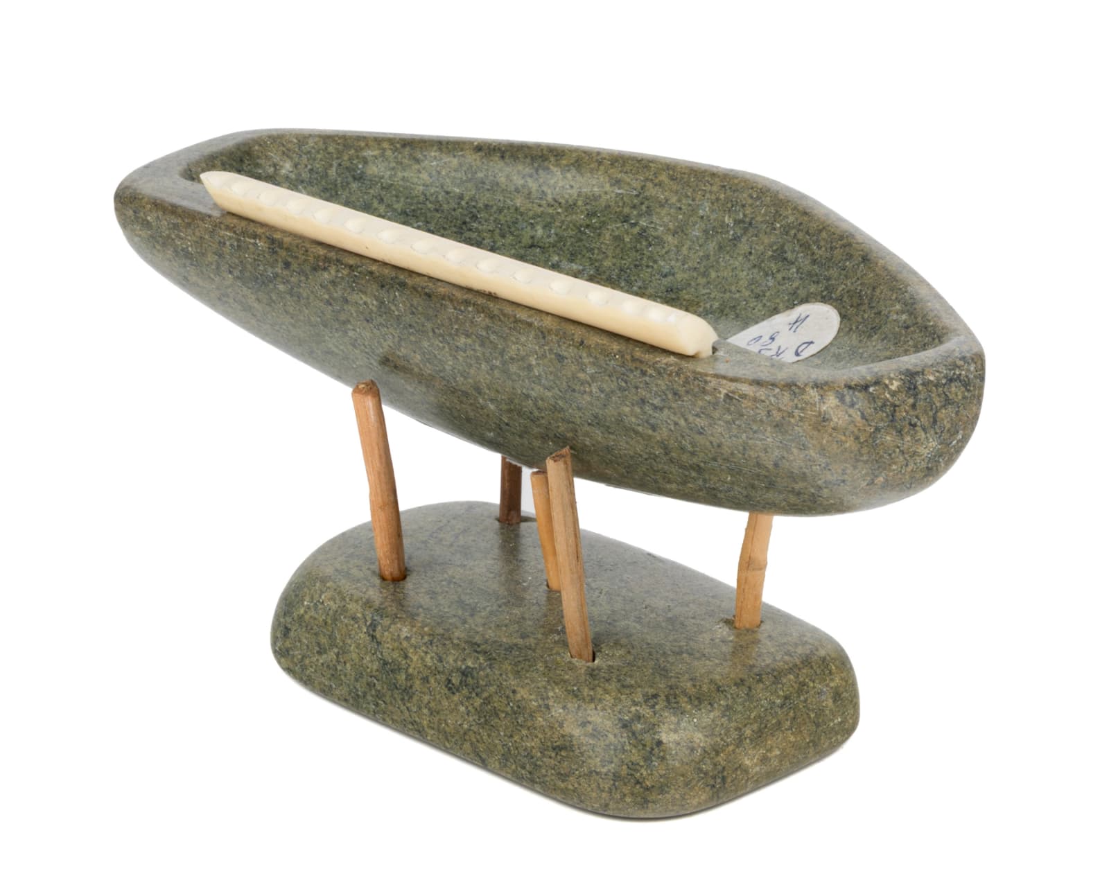 UNIDENTIFIED INUIT ARTIST, NAUJAAT (REPULSE BAY), Model Qulliq (Kudlik) on Base, c. 1960