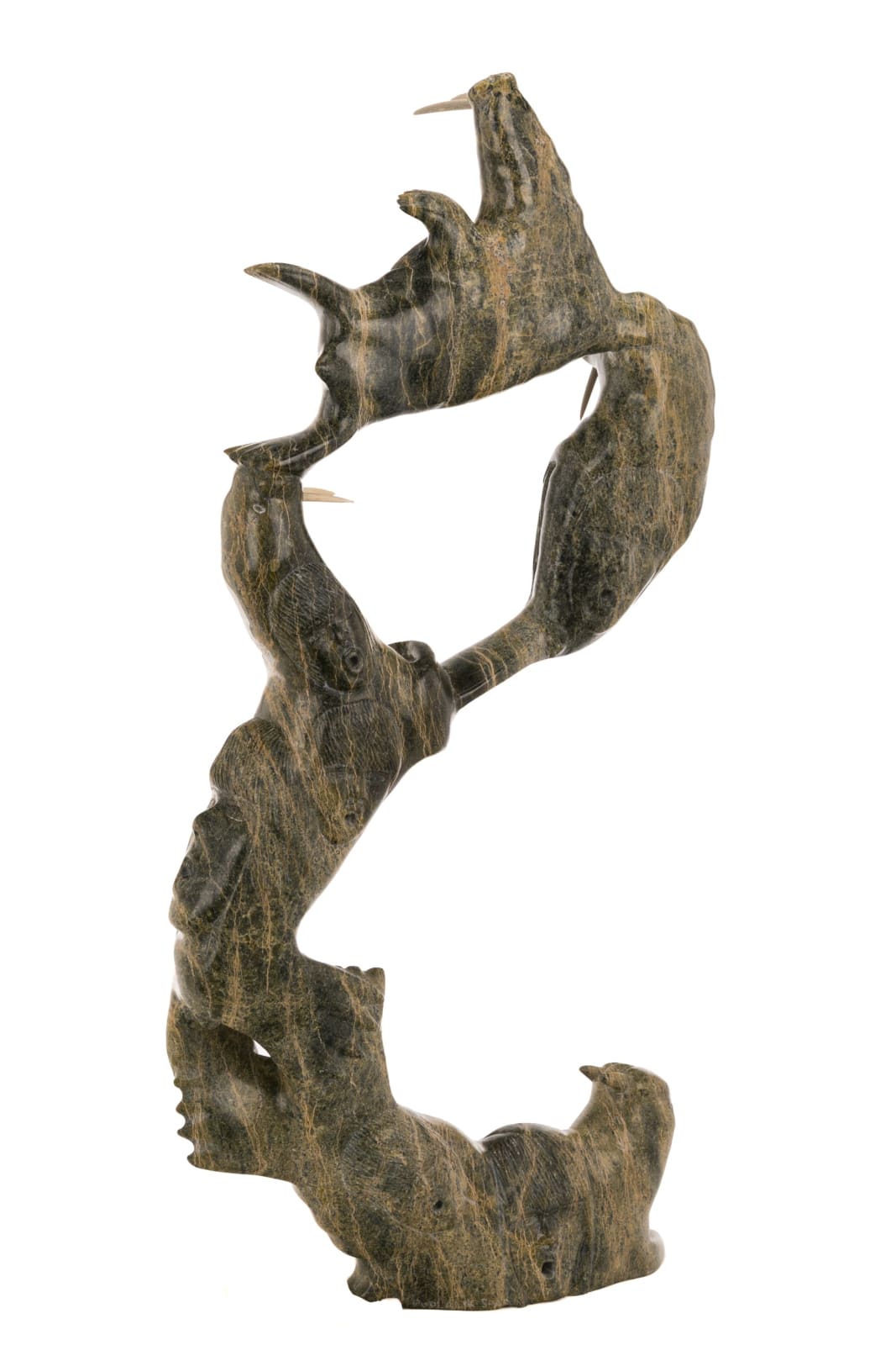 PUDLALIK SHAA (1965-) KINNGAIT (CAPE DORSET), Man and Walrus Ballet, 1990s