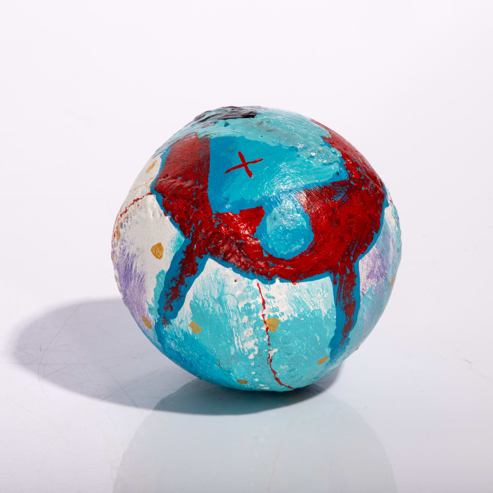 GERALD MCMASTER, C.M. (1953-), Painted Baseball, probably late 1980s