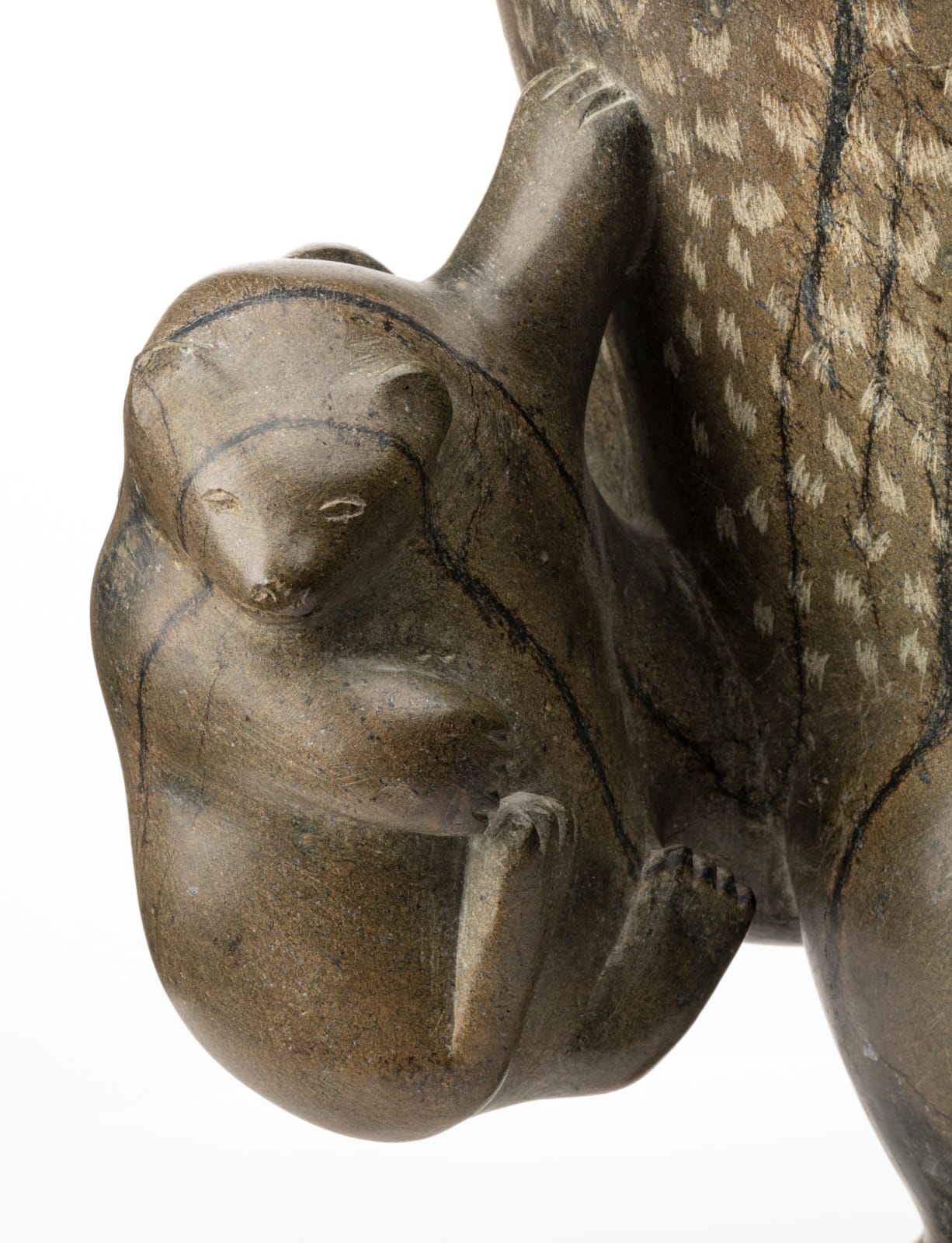 LUKTA QIATSUK (1928-2004) KINNGAIT (CAPE DORSET), Owl with Lemming, c. late 1960s or early 1970s