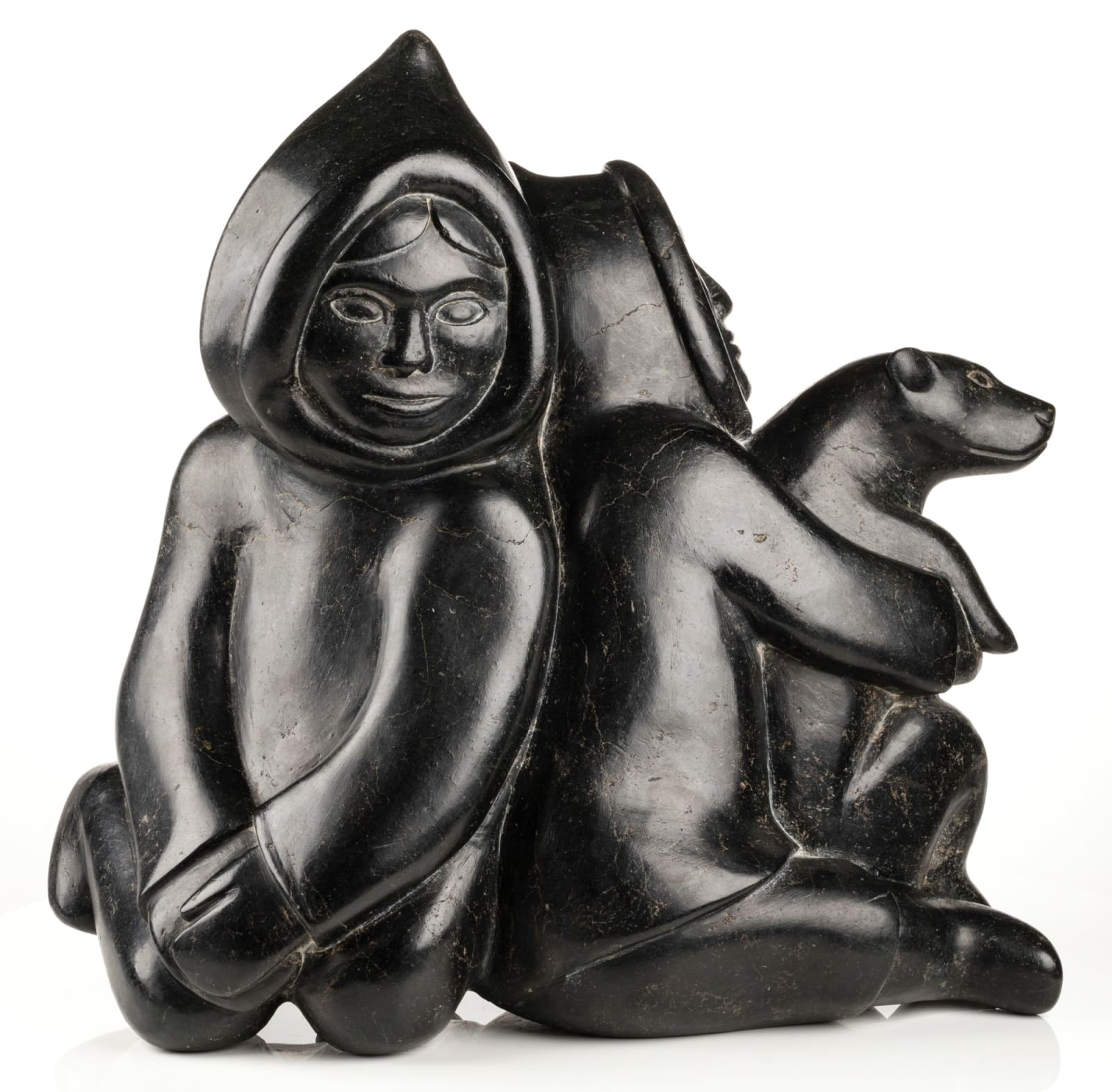 SAGGIAKTOK SAGGIAKTOK (1932-) KINNGAIT (CAPE DORSET), Couple with Dog, c. 1965