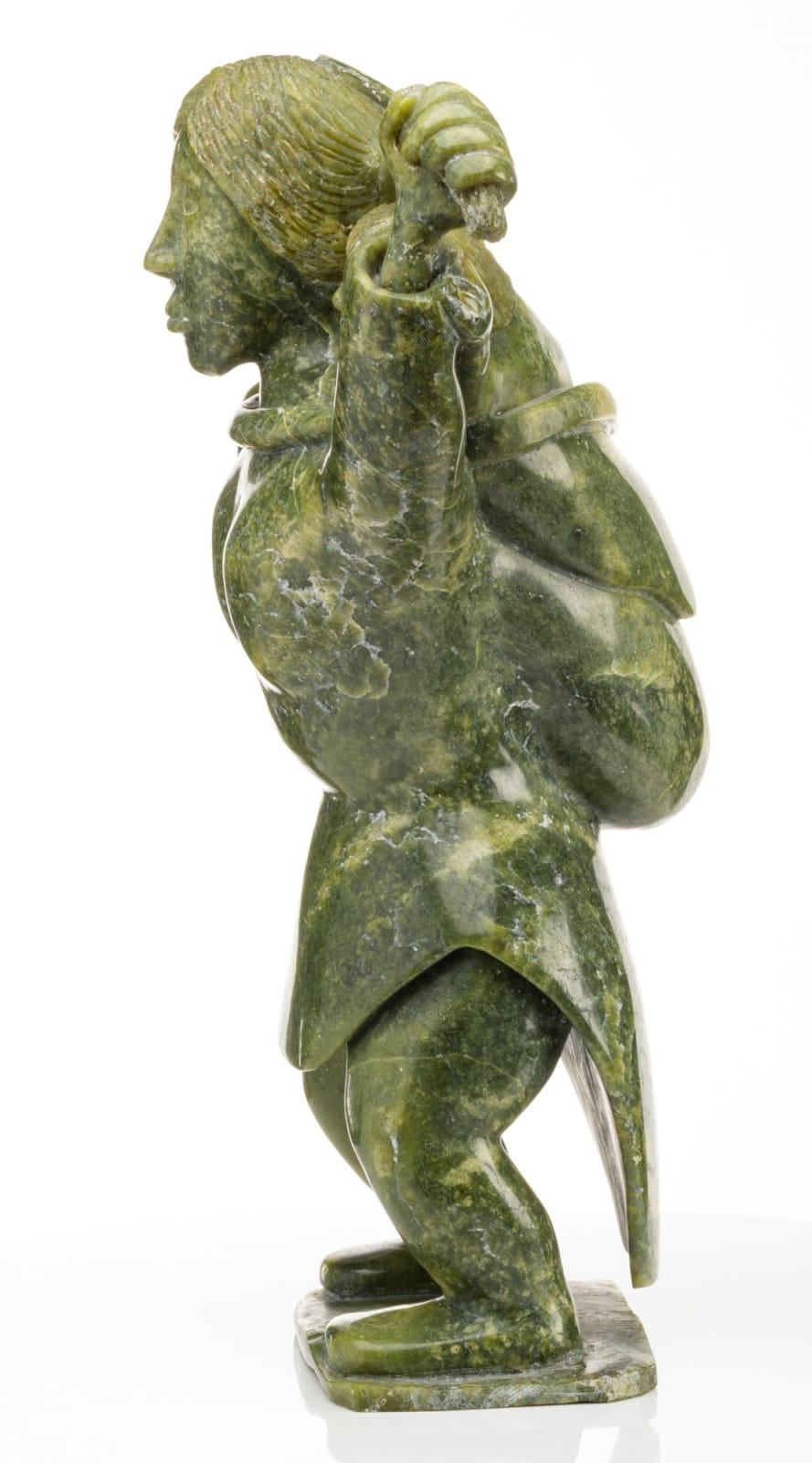 PITSEOLAK NIVIAQSI R.C.A. (1947-2015) KINNGAIT (CAPE DORSET), Mother Playing with Two Children, c. 2000