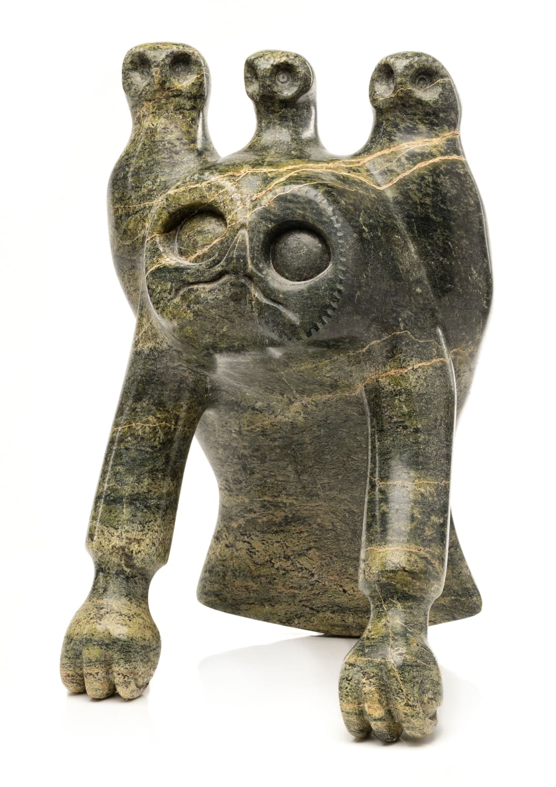 OSUITOK IPEELEE, R.C.A. (1923-2005) KINNGAIT (CAPE DORSET), Owl and Three Chicks, c. 1983