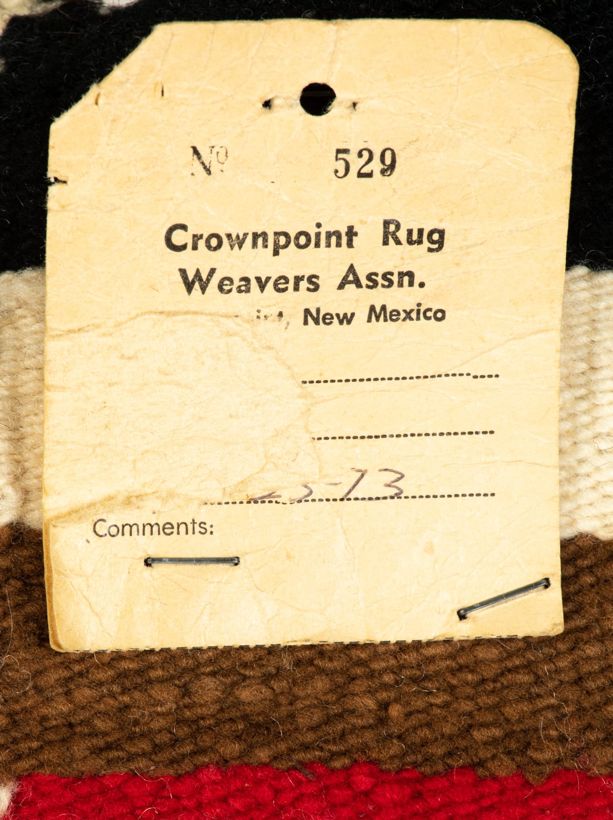 UNIDENTIFIED MAKER, NAVAJO, Wool Weaving, c. 1968-78