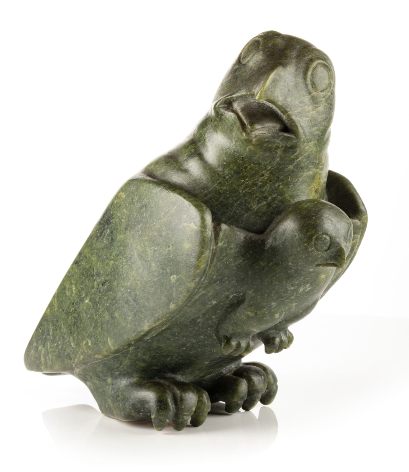 EEGYVUDLUK POOTOOGOOK (1931-1999) KINNGAIT (CAPE DORSET), Hawk and Young , 1962