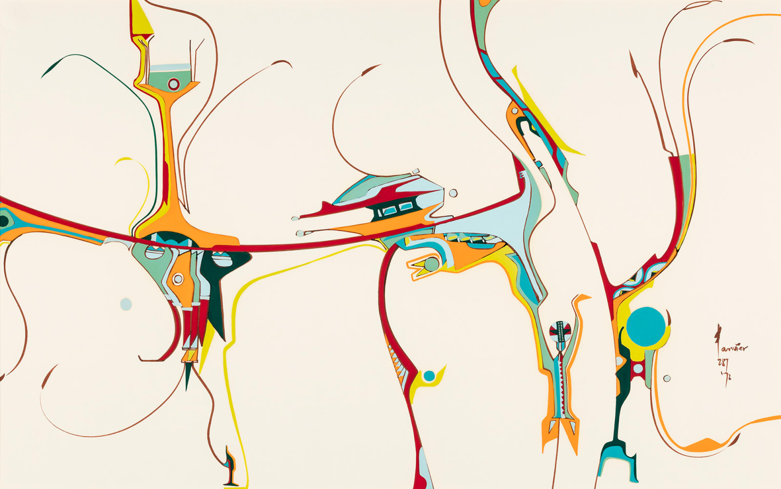 ALEX JANVIER, C.M., A.O.E., R.C.A., (1935-2024), DENE SULINE AND SAULTEAUX, COLD LAKE, AB, The Caller, 1972