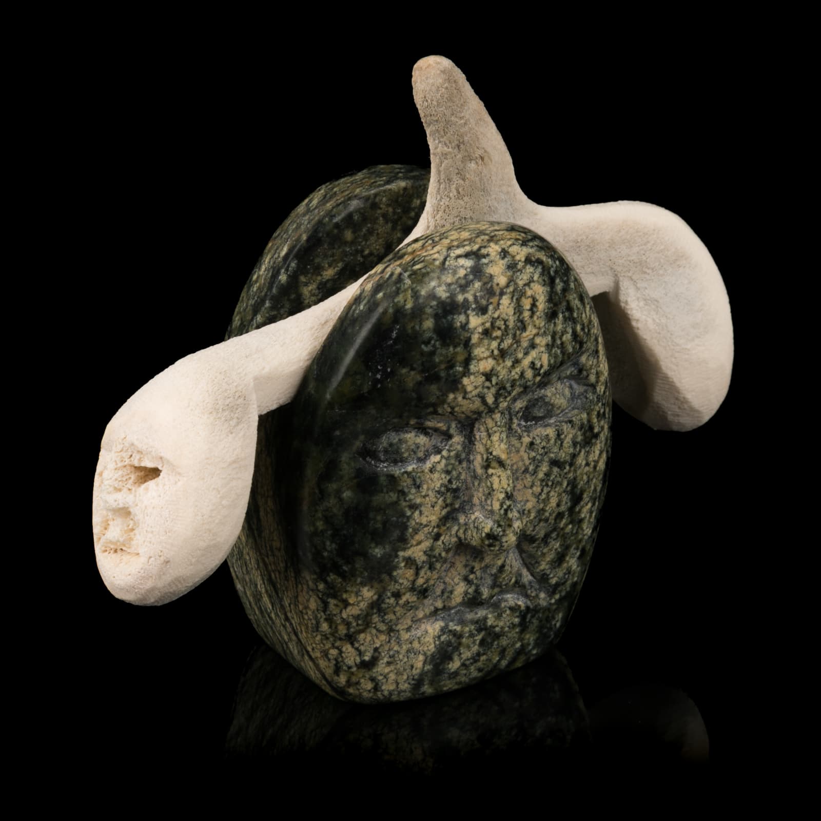 ISACI ETIDLOIE (1972-2014) KINNGAIT (CAPE DORSET), Head with Spirits, 2000s