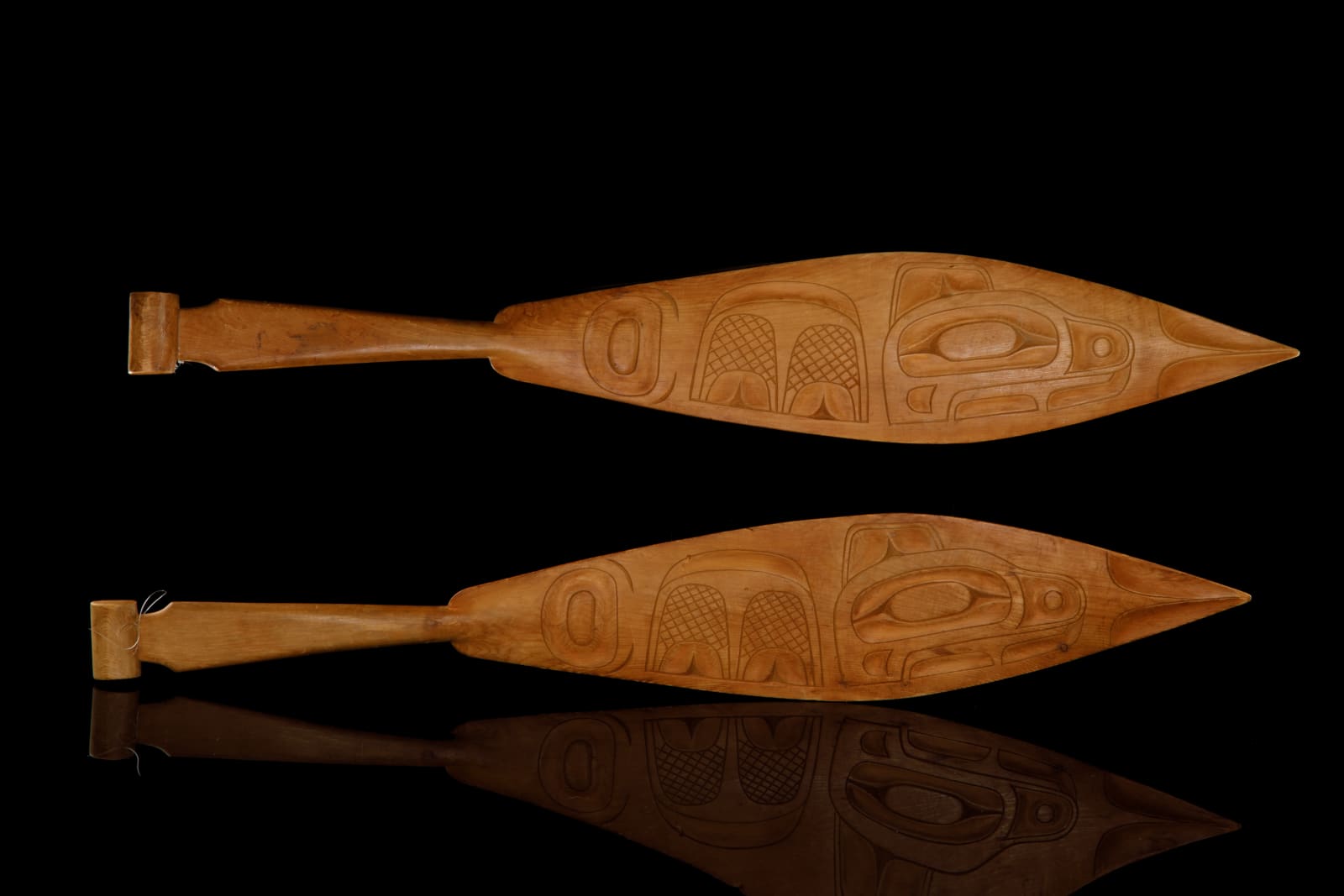UNIDENTIFIED ARTIST, TLINGIT, SITKA, ALASKA, Pair of Ceremonial Paddles, c. 1890s-1900