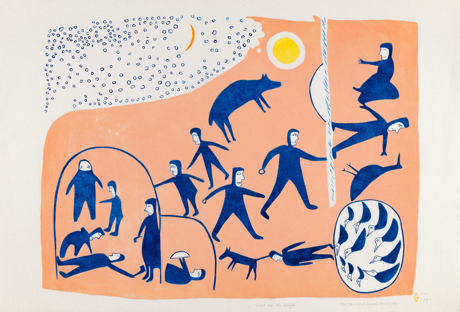 JESSIE OONARK, O.C., R.C.A (1906-1985) QAMANI'TUAQ (BAKER LAKE), Kiviuk and the Grizzly, 1981 #9