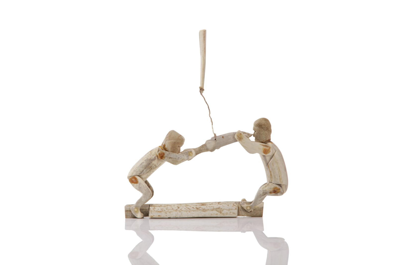 UNIDENTIFIED ARTIST, QAMANI'TUAQ (BAKER LAKE), Two Men Fighting over a Fish (Articulated Figures), early-mid 1970s