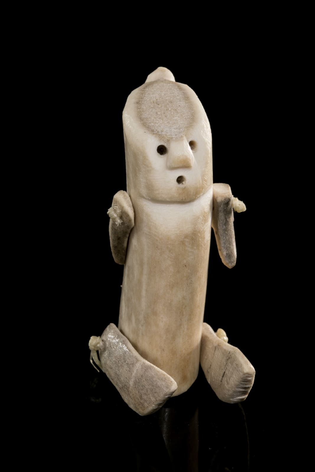 Attr: LUKE ANOWTALIK (1932-2006) ARVIAT (ESKIMO POINT), Seated Inuk (Articulated Doll), mid 1970s
