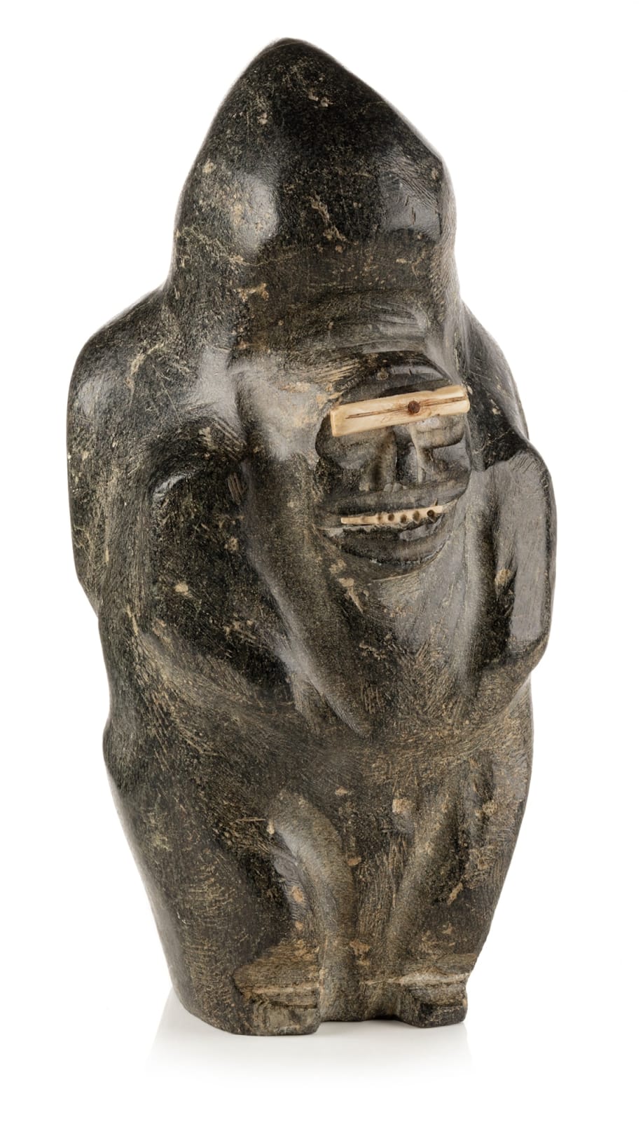 JOHN KAVIK (1897-1993) KANGIQLINIQ (RANKIN INLET), Father and Son Wearing Snow Goggles , c. 1960s