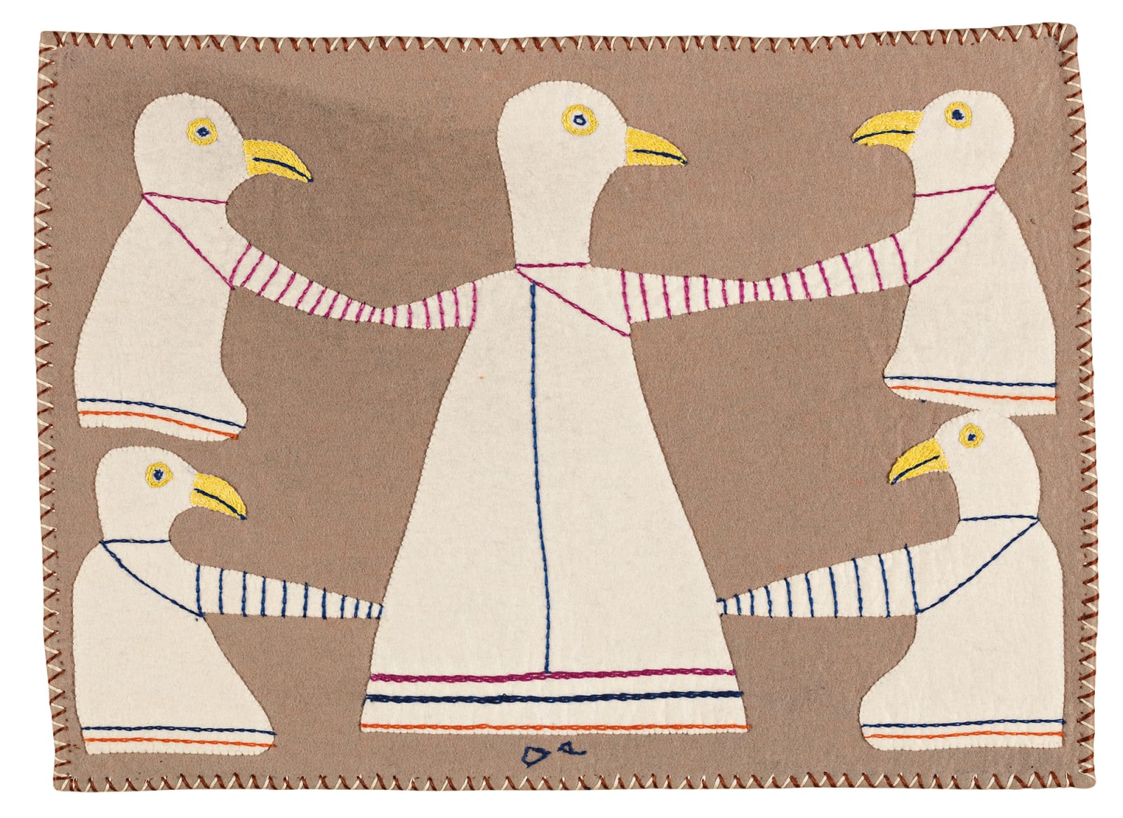 JESSIE OONARK, O.C., R.C.A (1906-1985) QAMANI'TUAQ (BAKER LAKE), Untitled Work on Cloth (Bird Spirits), c. 1968-70