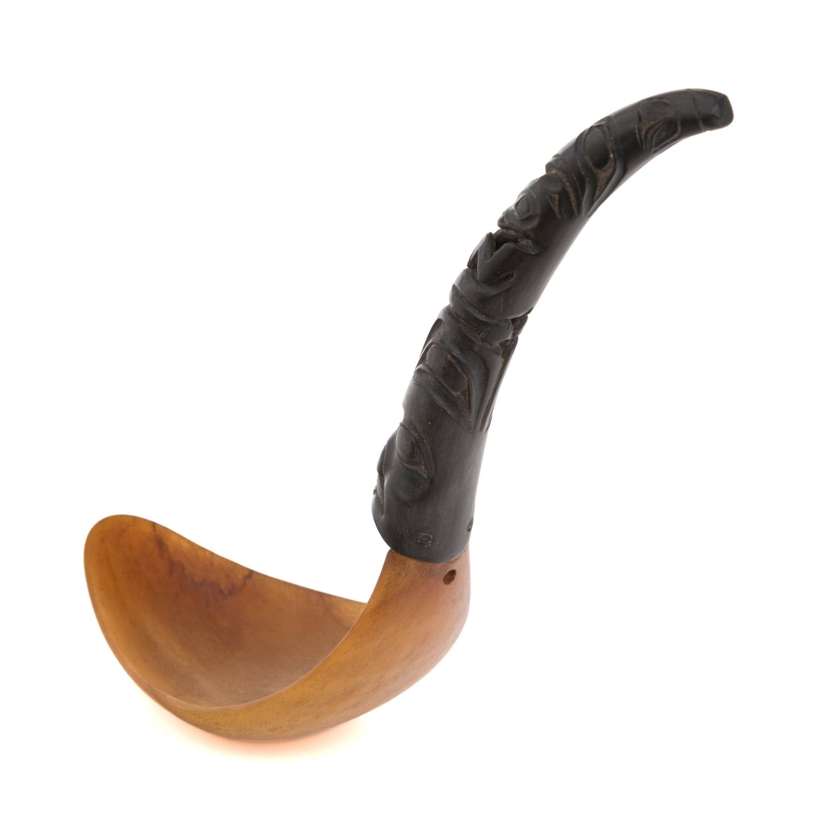 UNIDENTIFIED TLINGIT OR TSIMSHIAN ARTIST, Feast Spoon with Totemic Carved Handle, 19th century