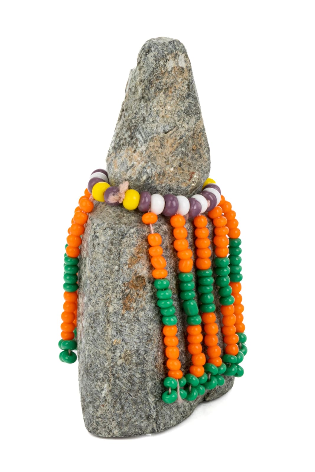 EVA TALOOKI ALIKTILUK (1927-1994) ARVIAT (ESKIMO POINT), Figure in Green and Orange Beaded Amautiq