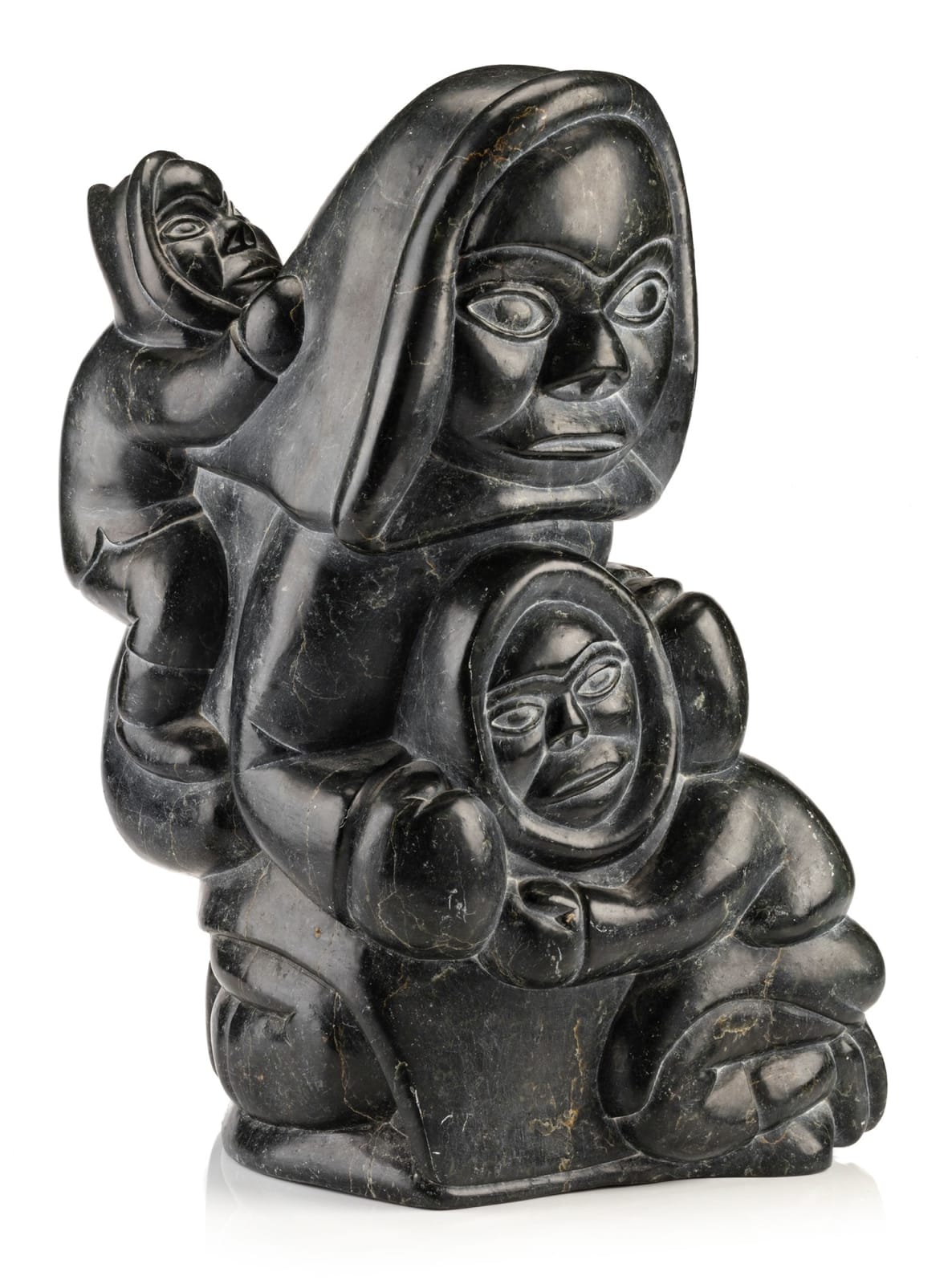 ABRAHAM TALIRUNILI P.O.V. (1927-1994) INUKJUAK (PORT HARRISON), Kneeling Mother with Two Children, 1980