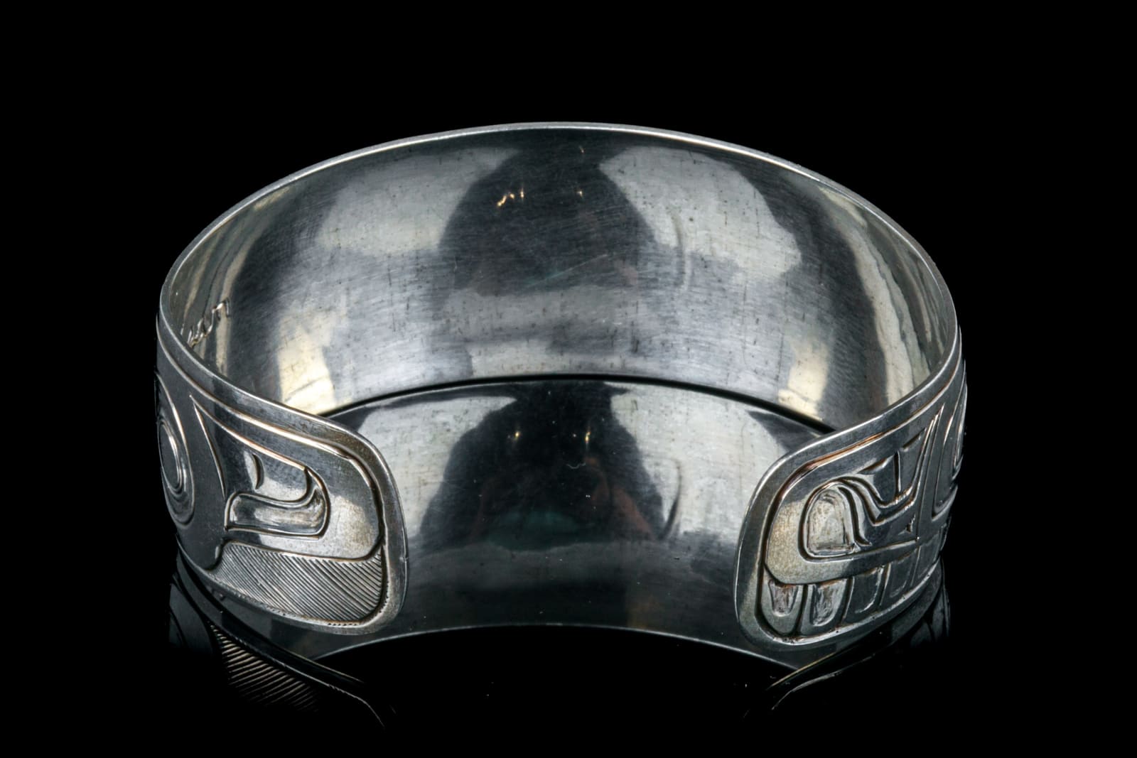 CHIEF WALTER HARRIS, O.C., (1931-2009) GITXSAN (GITKSAN), Killer Whale Silver Cuff Bracelet, c. 1972