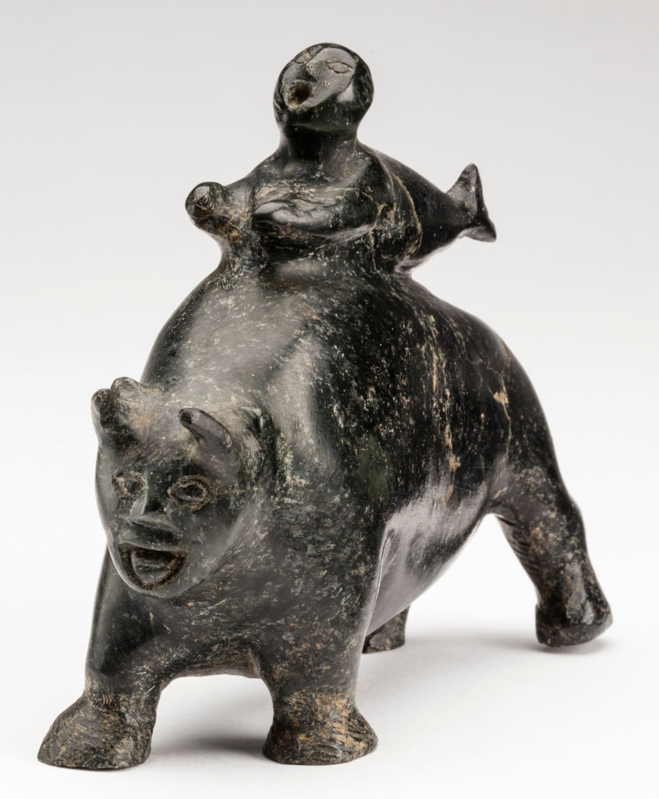 SALOMONIE JAW (1954-) KINNGAIT (CAPE DORSET), Fish Spirit and Muskox, 1965