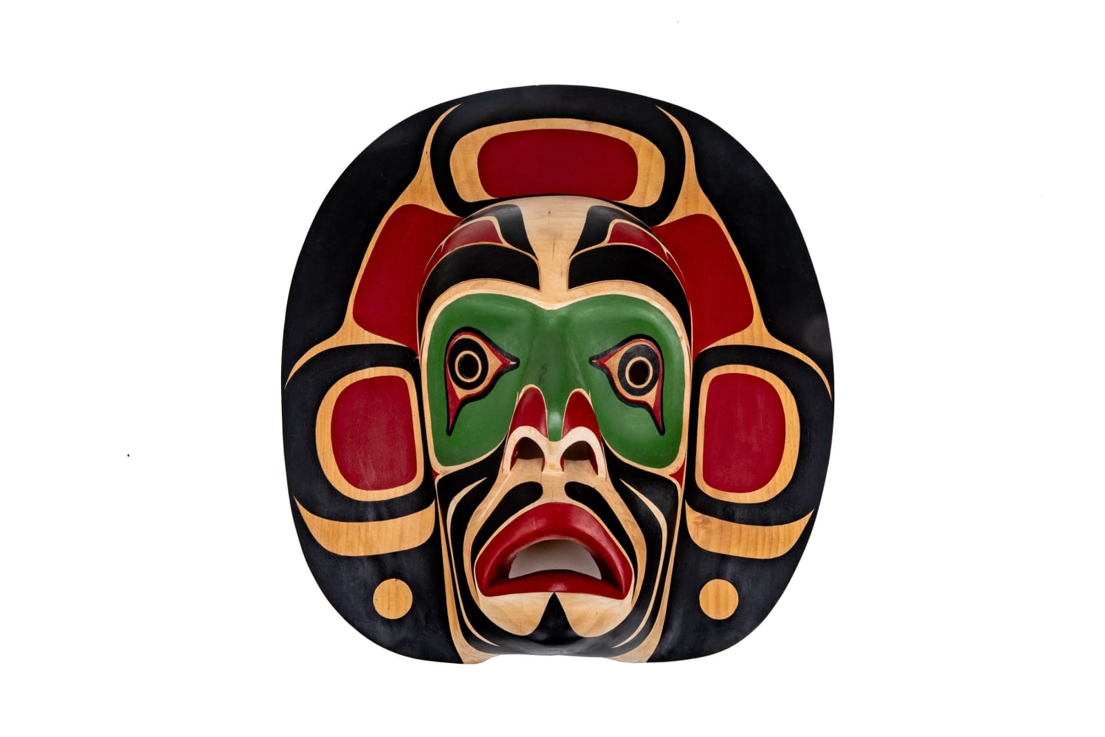 CHARLIE JOHNSON (1964-) KWAKWA̱KA̱ʼWAKW, KINGCOME INLET, Southern Kwagiulth Moon Mask, 1990s