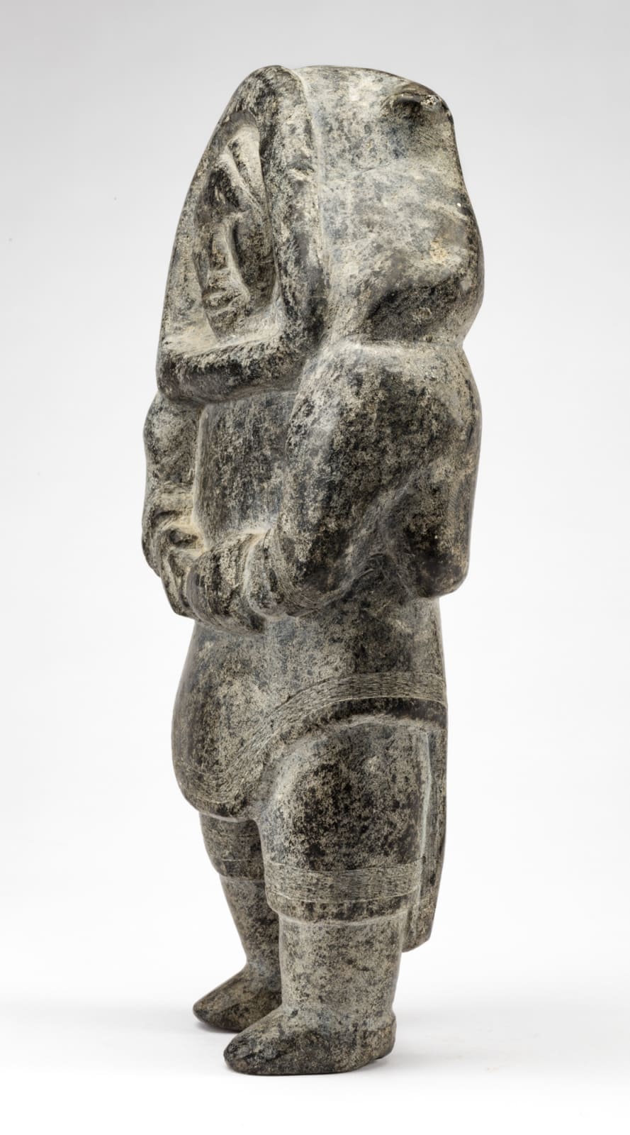Attr: QAQAQ (KAKA) ASHOONA (1928-1996) KINNGAIT (CAPE DORSET), Standing Woman Holding a Kamik, mid 1950s