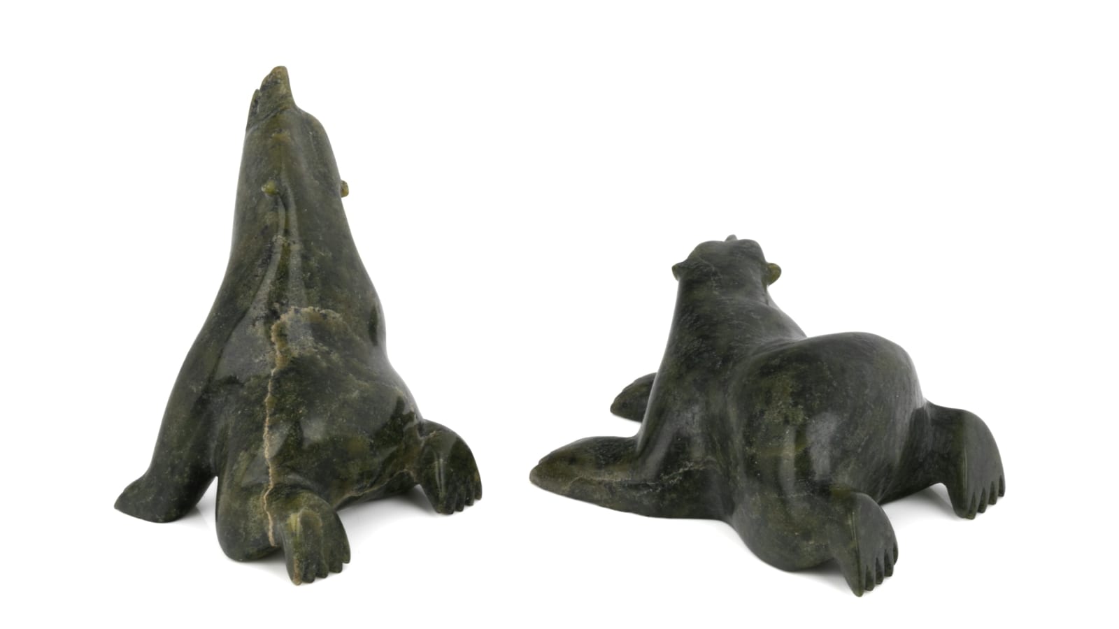 MOSESIE (MOE) POOTOOGOOK (1977-) KINNGAIT (CAPE DORSET), Two Works: Polar Bear Scenting and Polar Bear Resting, 2000s