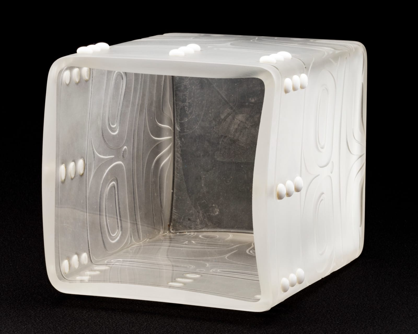 JOE DAVID (1946-) NUU-CHAH-NULTH, TOFINO, B.C., Glass "Bentwood" Container, 2004