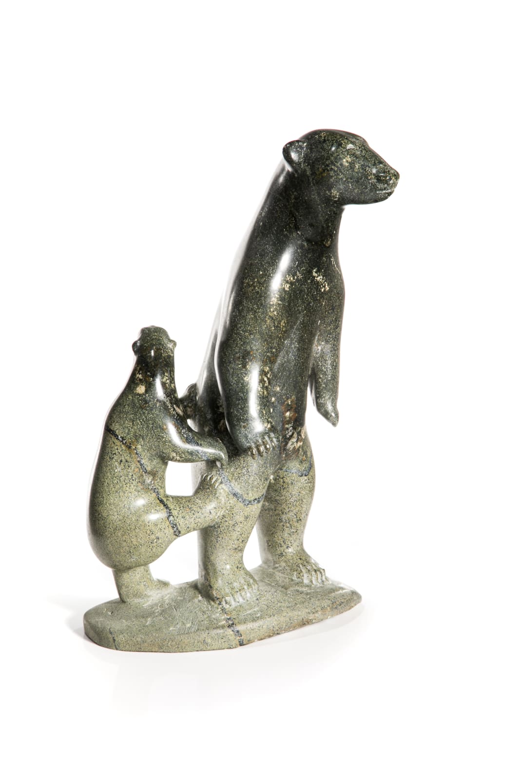 ENUKEE AKULUKJUK (1943-) PANNIRTUQ (PANGNIRTUNG), Standing Polar Bear with Playful Cub, 1979