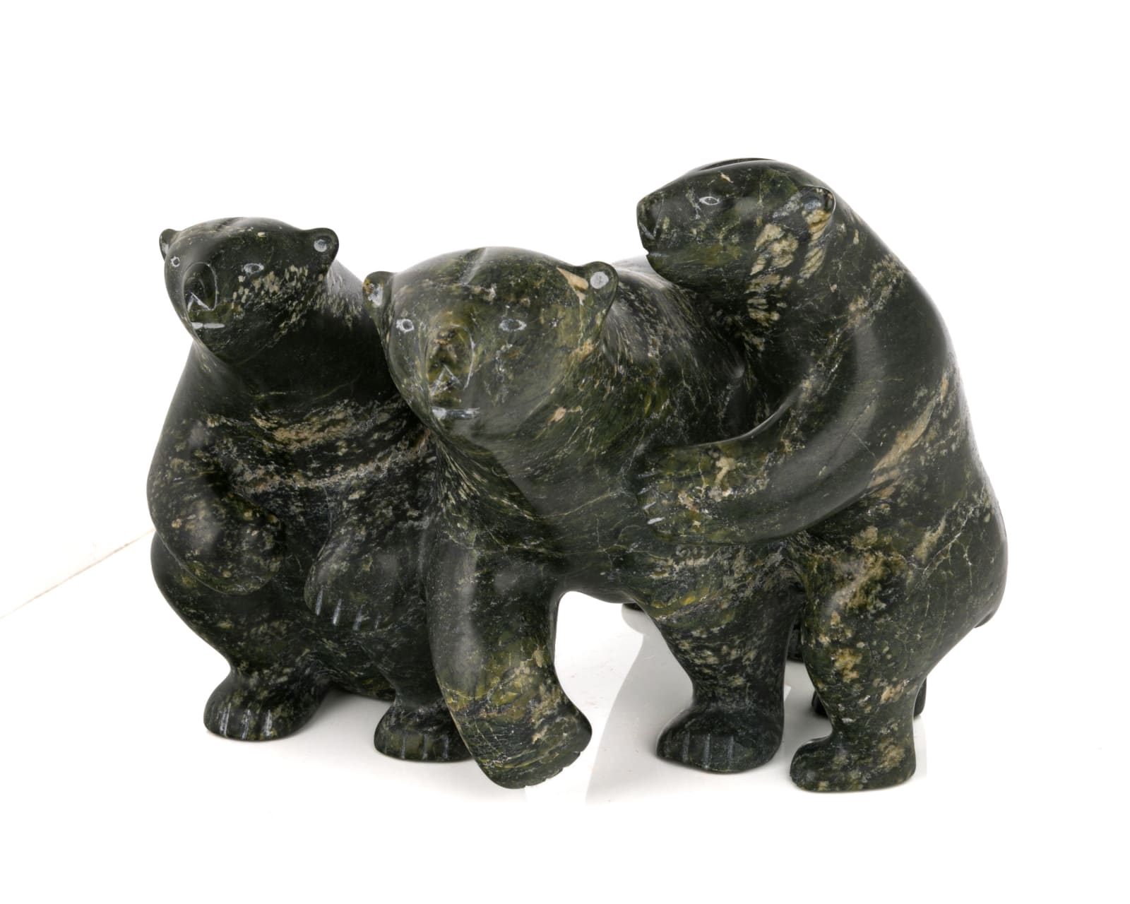 TAQIALUQ (TUK / TUQ) NUNA (1958-) KINNGAIT (CAPE DORSET), Frolicking Polar Bear Family, 2000s