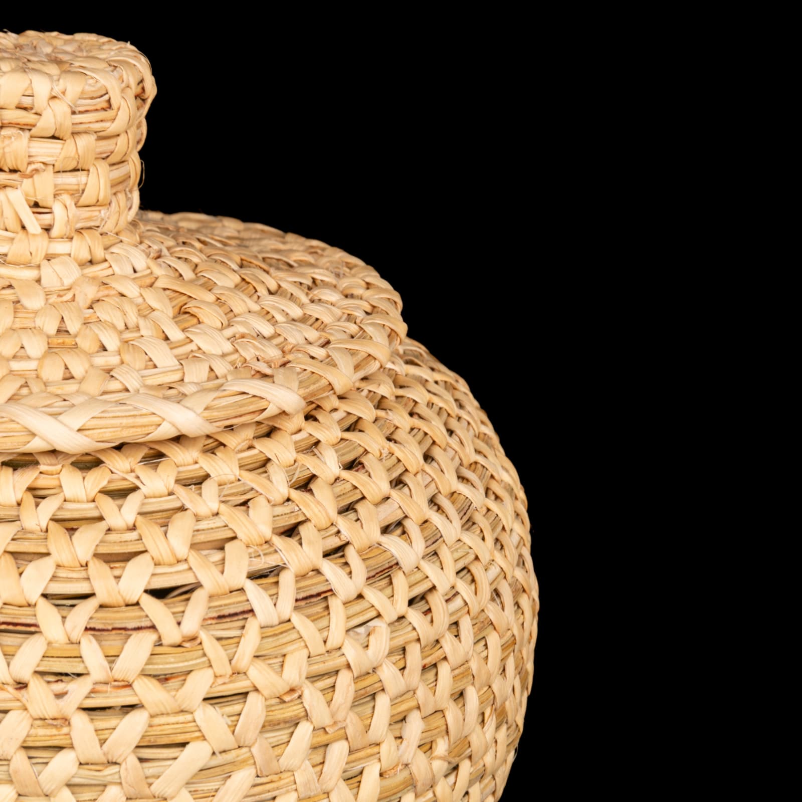 UNIDENTIFIED YUP'IK ARTIST, Lidded Basket with Honeycomb Stitch, 1990s