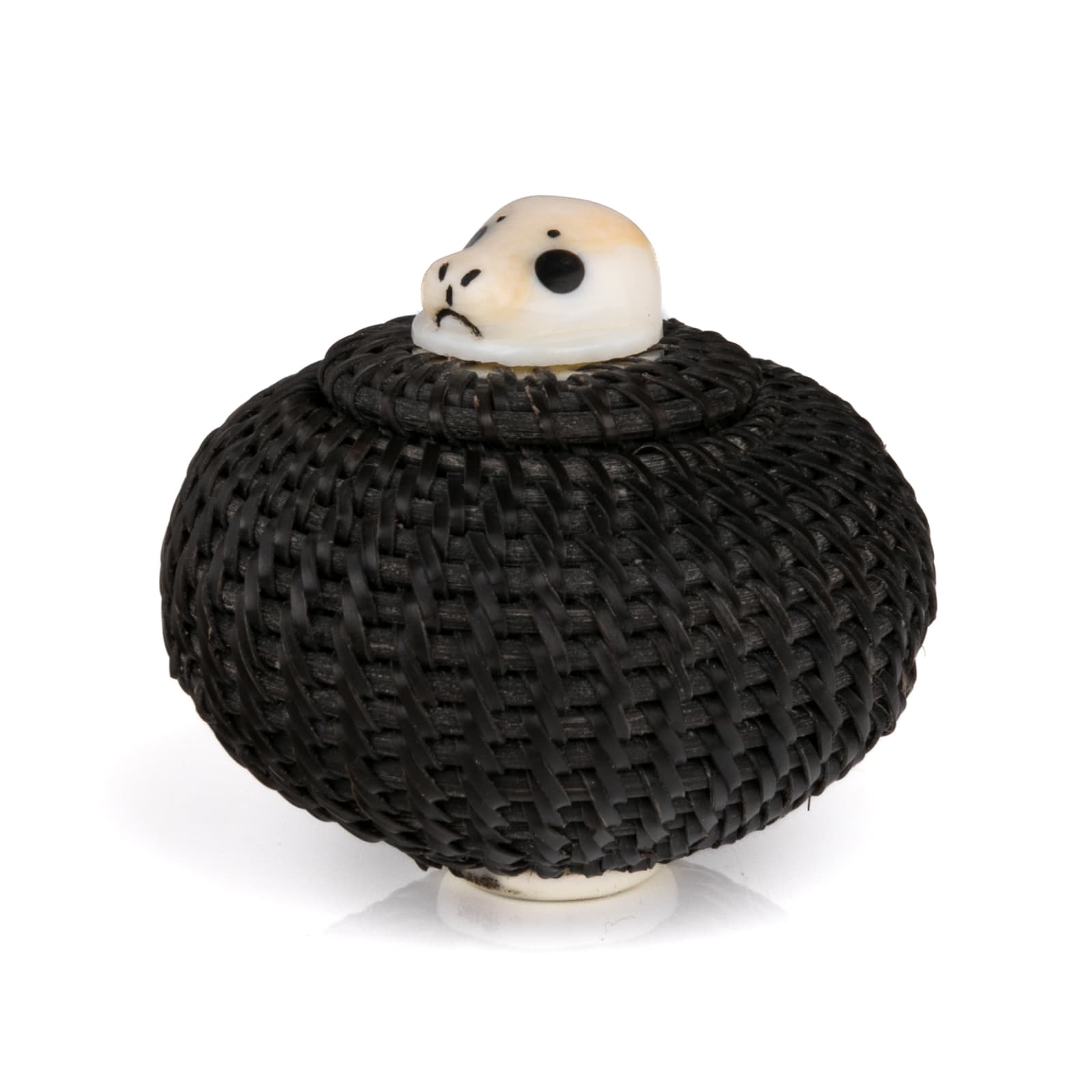 SHELDON BOGENRIFE (1953-) INUPIAQ, WAINWRIGHT, ALASKA, Basket with Seal Knob, 1980s