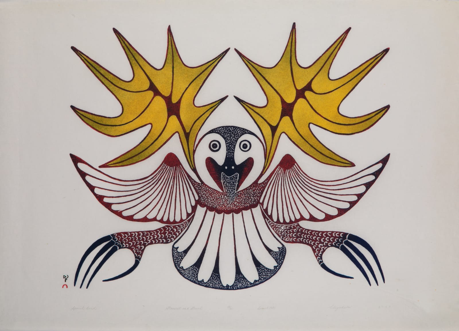 ELIYAKOTA SAMUALIE (1939-1987) KINNGAIT (CAPE DORSET), Spirit Bird, 1980 #4