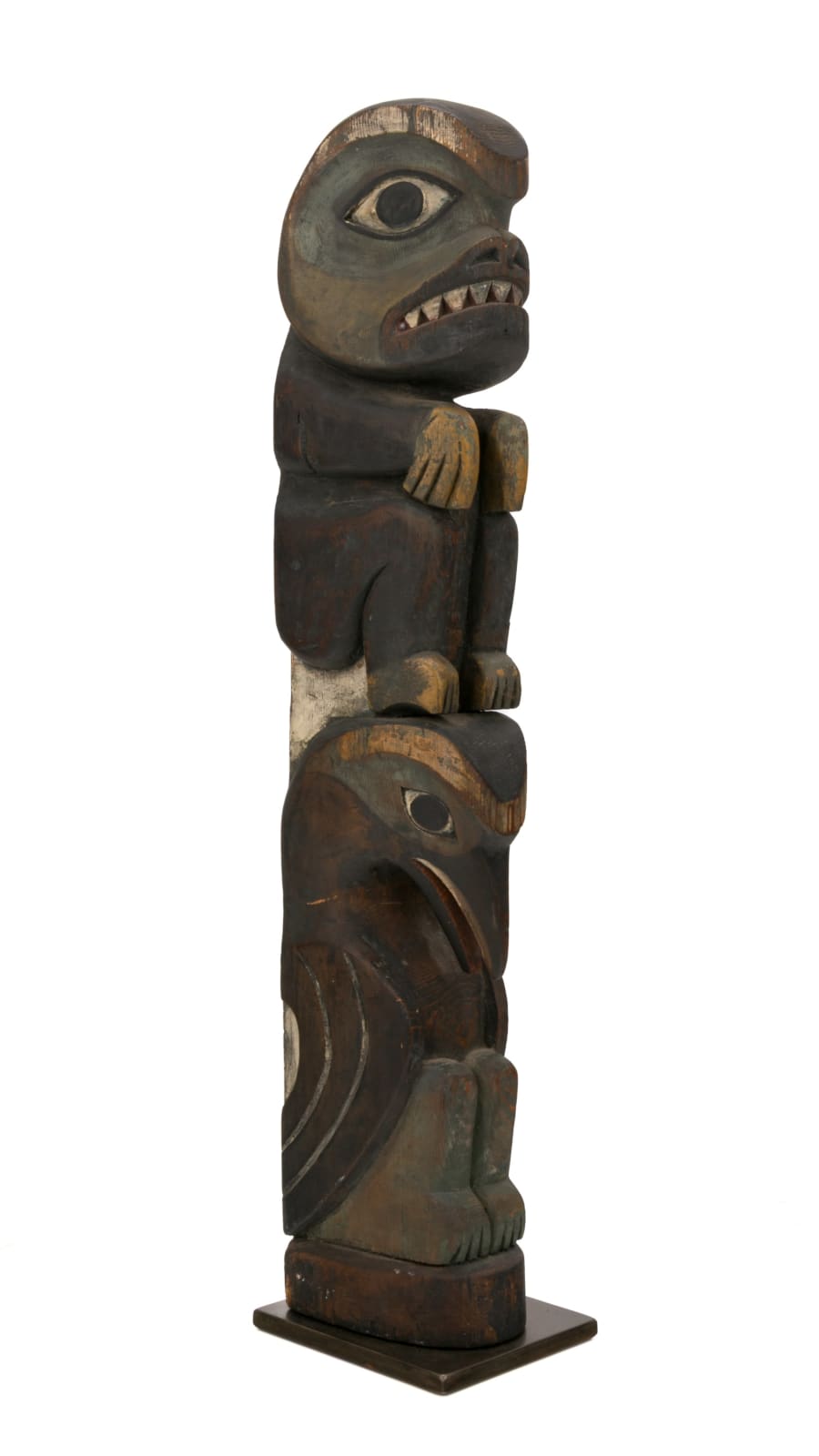 UNIDENTIFIED MAKAH or NUU-CHAH-NULTH ARTIST, Model Totem Pole, c. 1910-1920