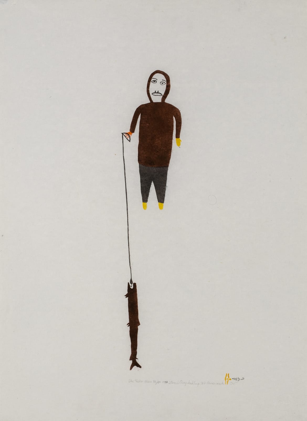 LUKE ANGUHADLUQ (1895-1982) QAMANI’TUAQ (BAKER LAKE), The Fisher Man, 1980 #5