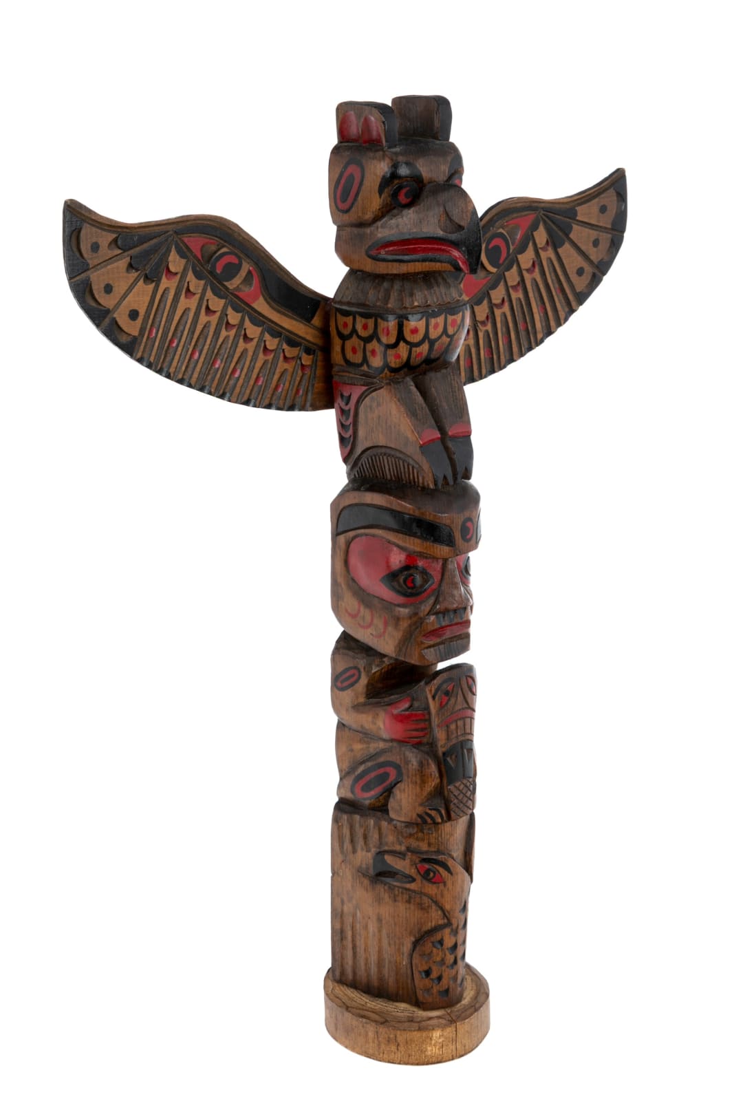 JIMMY JOHN (1876-1988), MOWACHAHT/MUCHALAHT (NUU-CHAH-NULTH), Model Totem Pole, 1950s